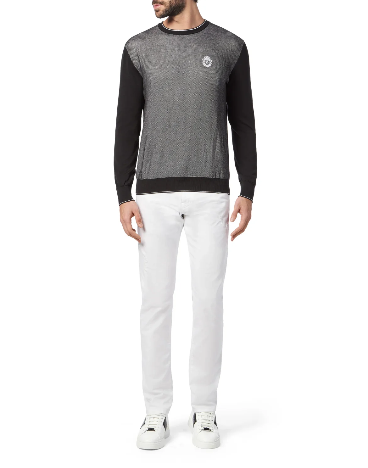 Pullover Round Neck LS Crest, цвет: Черный