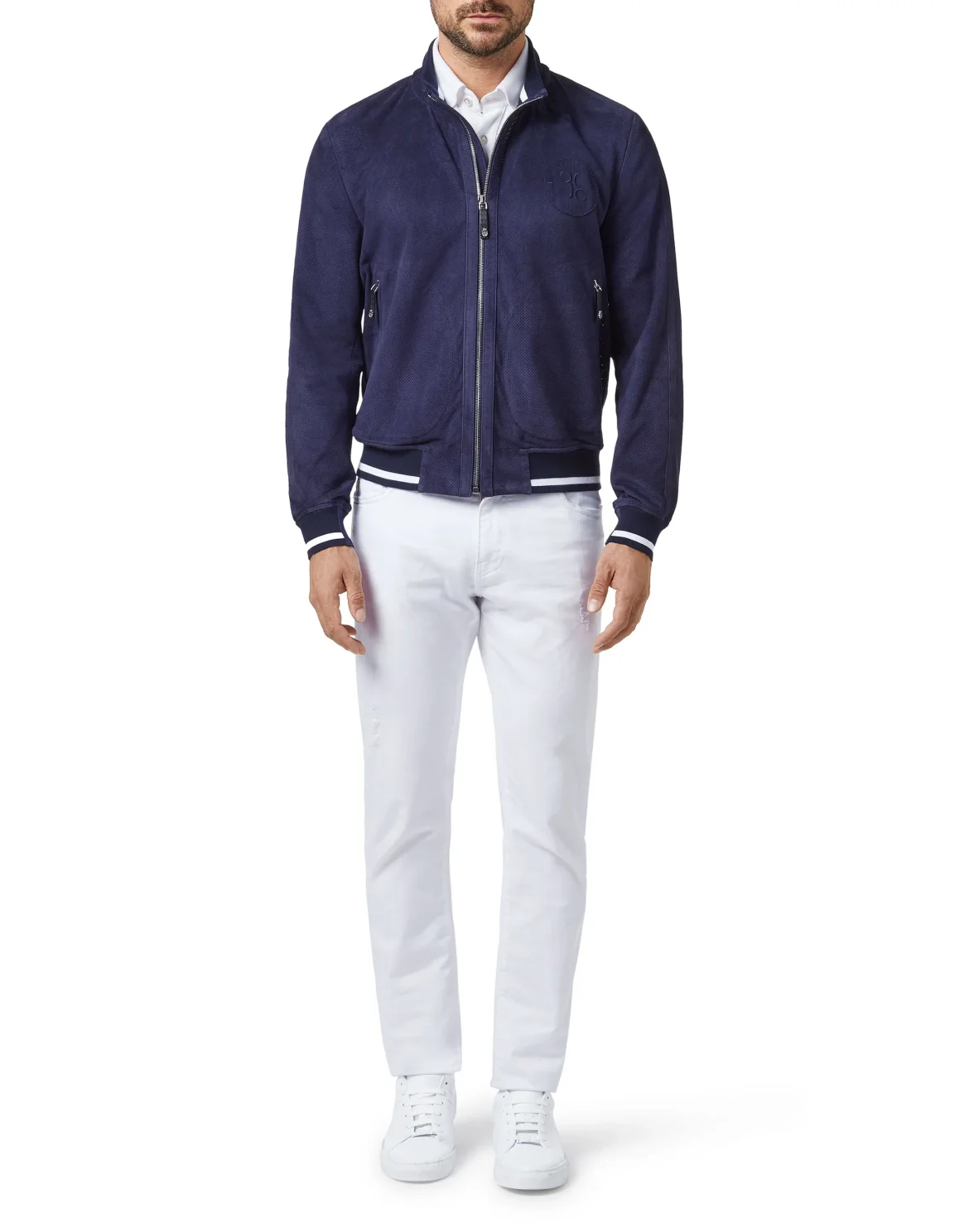 Leather Bomber Members only, цвет: Синий