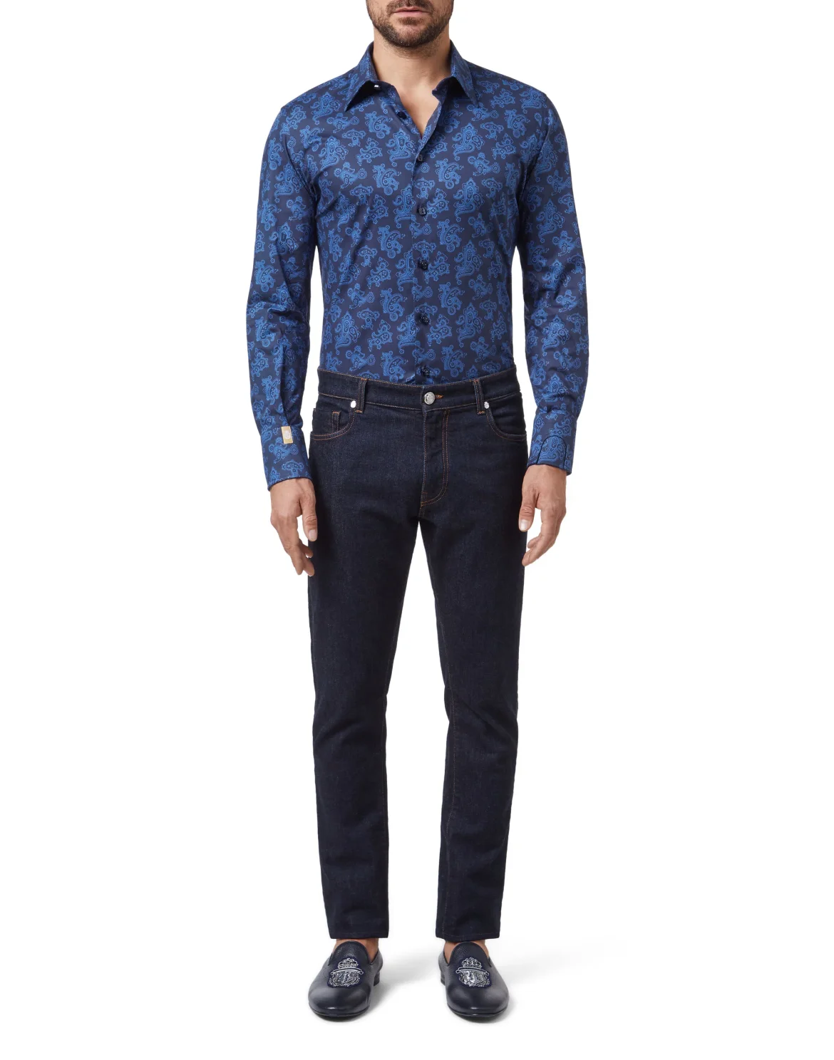 Shirt Silver Cut LS/Milano Paisley, цвет: Синий