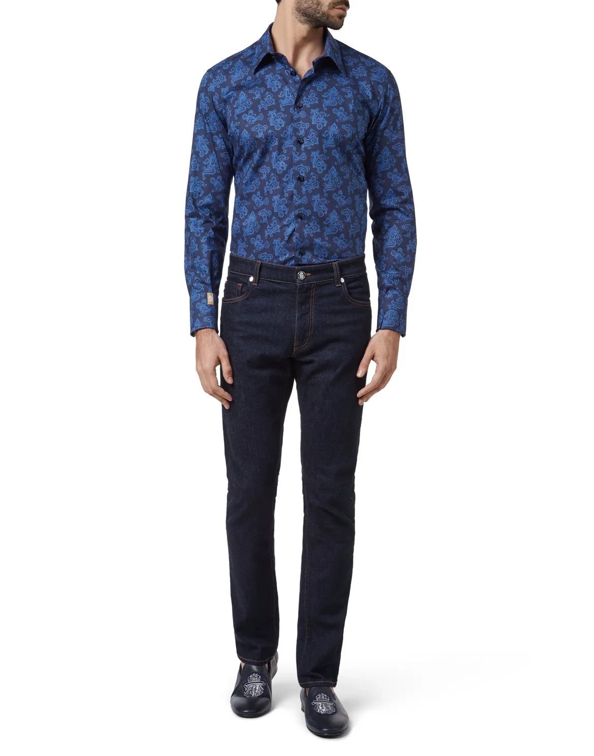 Shirt Gold Cut LS/Milano Paisley, цвет: Синий