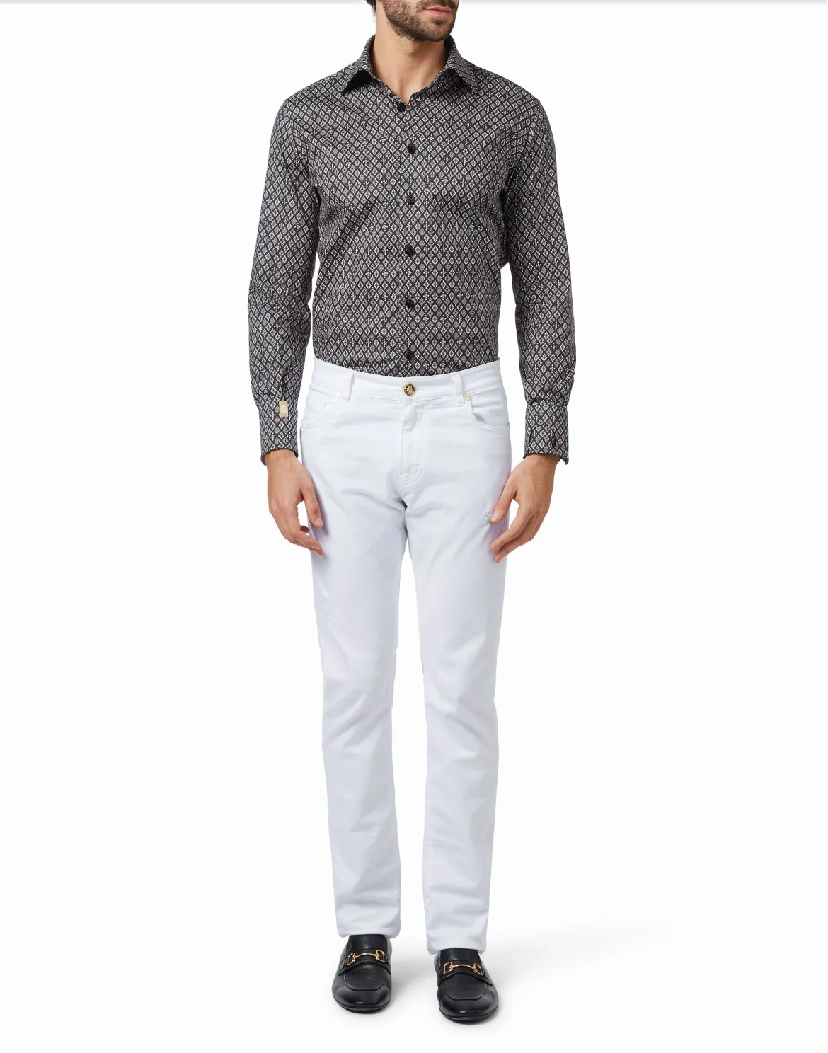 Shirt Silver Cut LS/Flavio Geometric, цвет: Черный