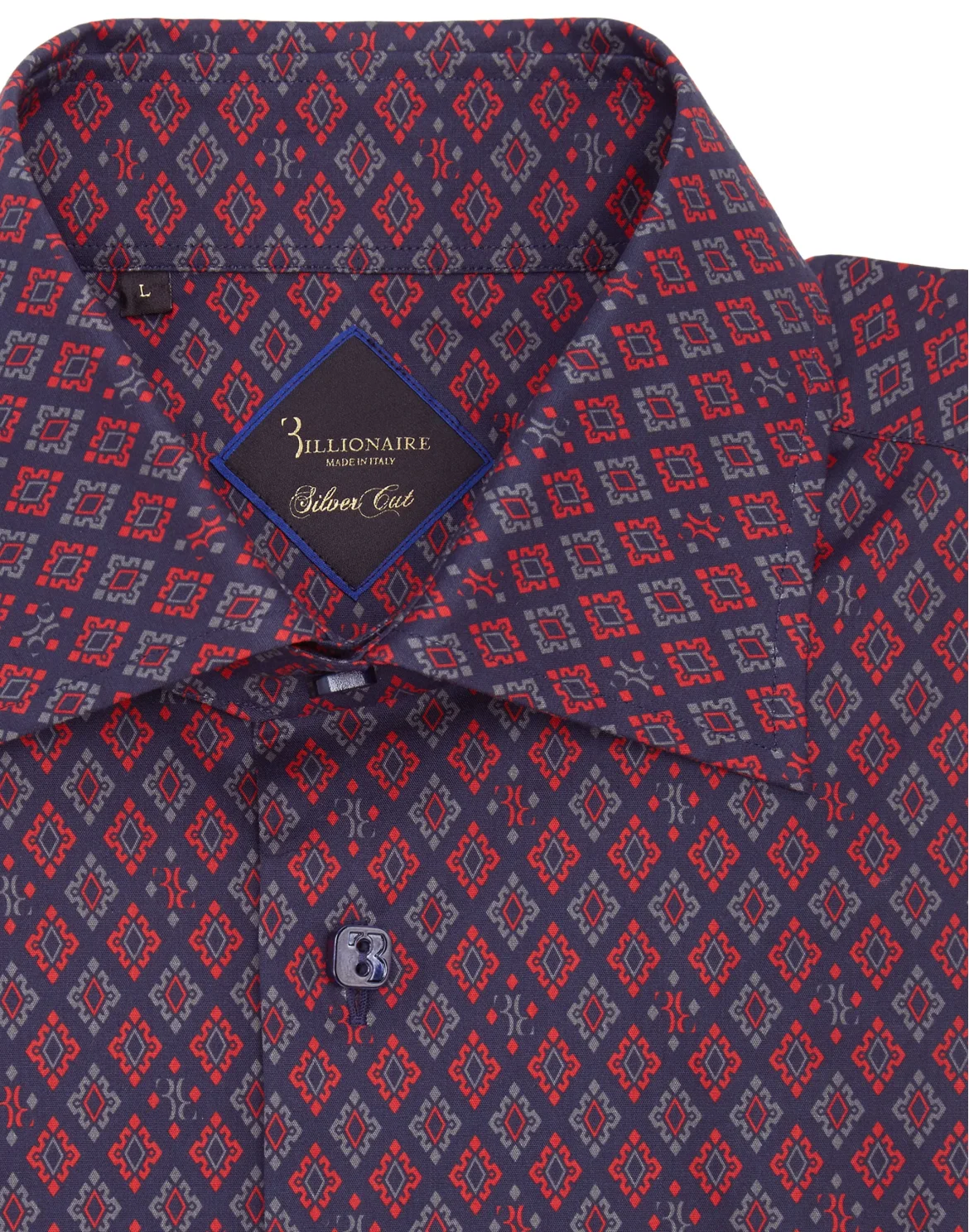Shirt Silver Cut LS/Flavio Geometric, цвет: Синий
