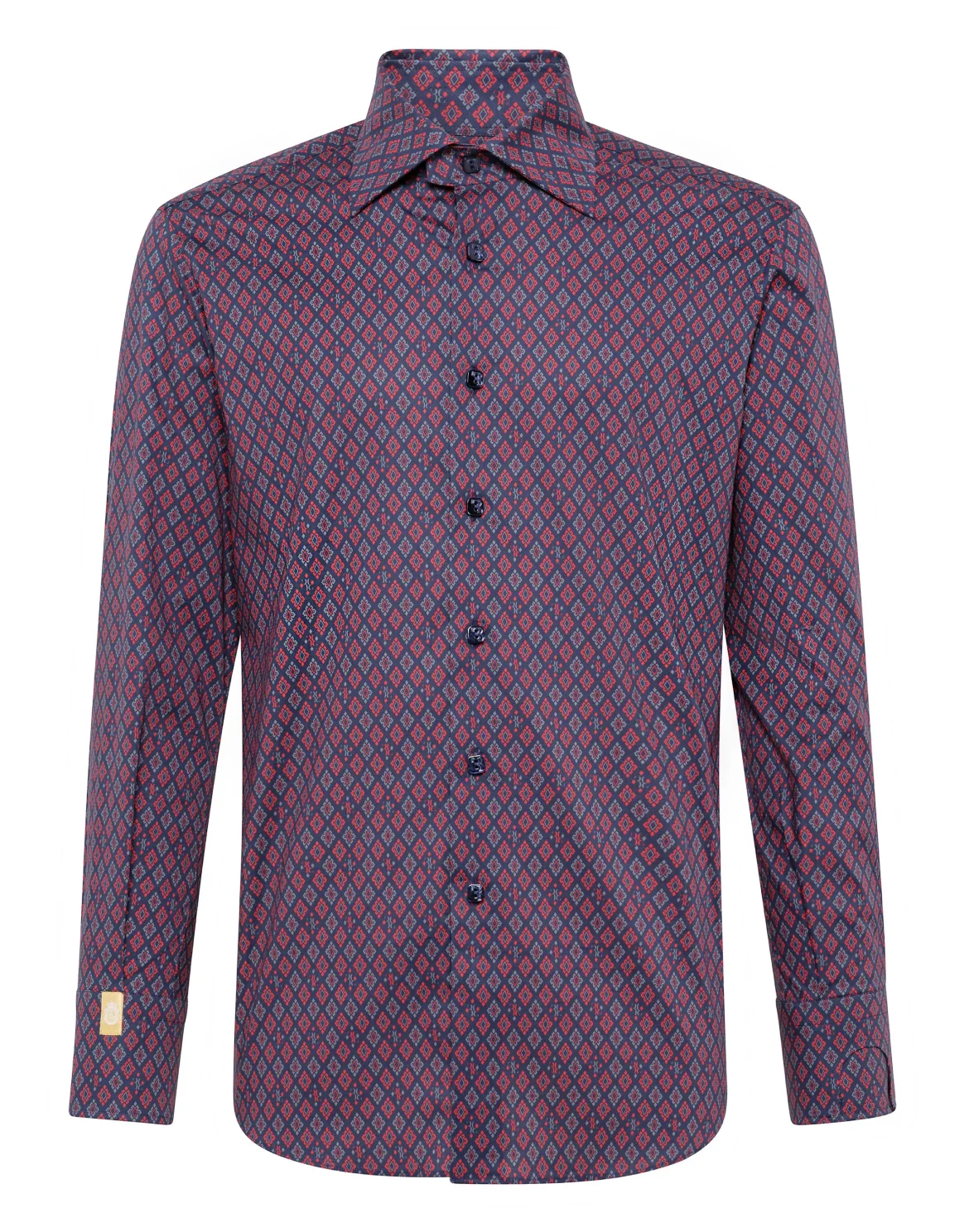 Shirt Silver Cut LS/Flavio Geometric, цвет: Синий