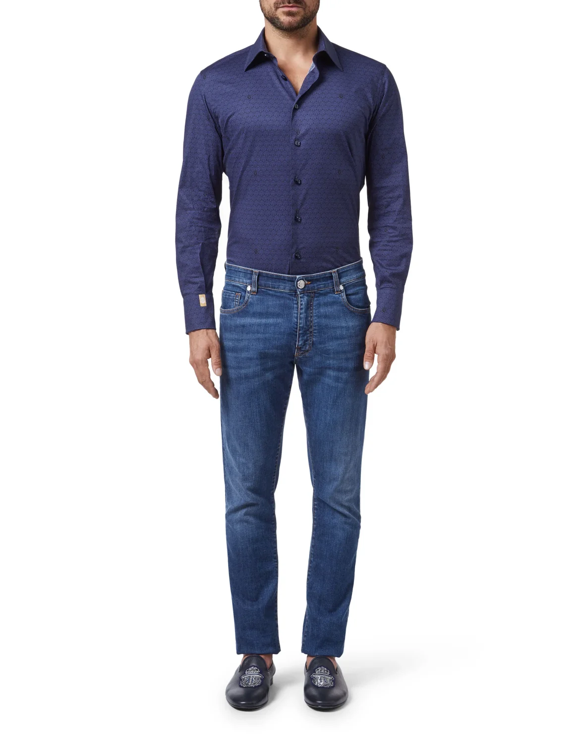 Shirt Gold Cut LS/Milano Lion, цвет: Синий
