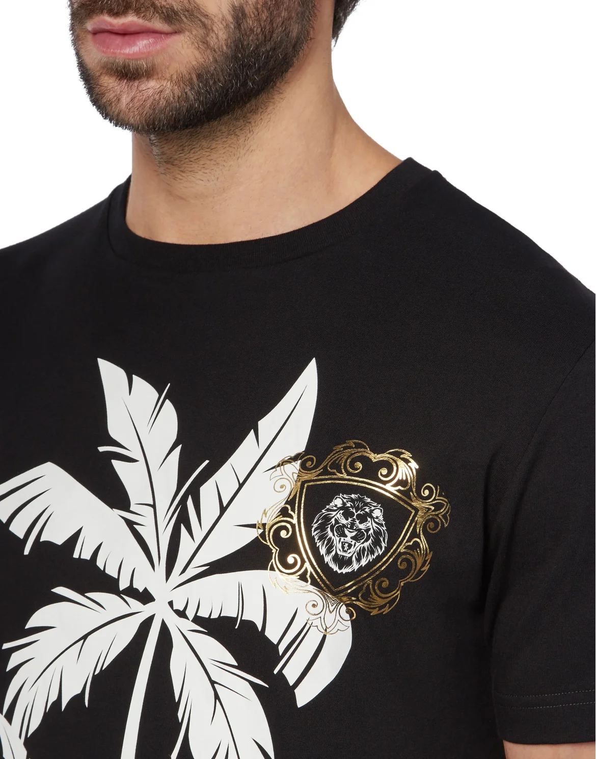 T-shirt Round Neck SS Palms, цвет: Черный