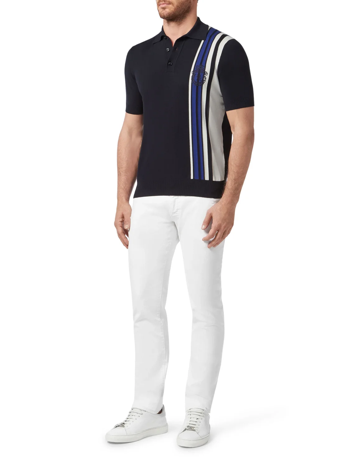 Pullover Polo-Neck SS Stripes, цвет: Синий