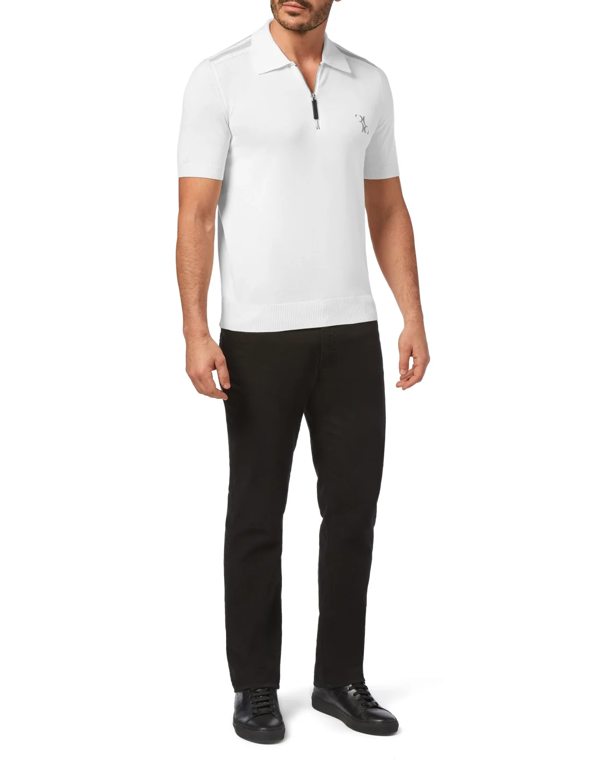 Pullover zip mock SS Luxury, цвет: Белый