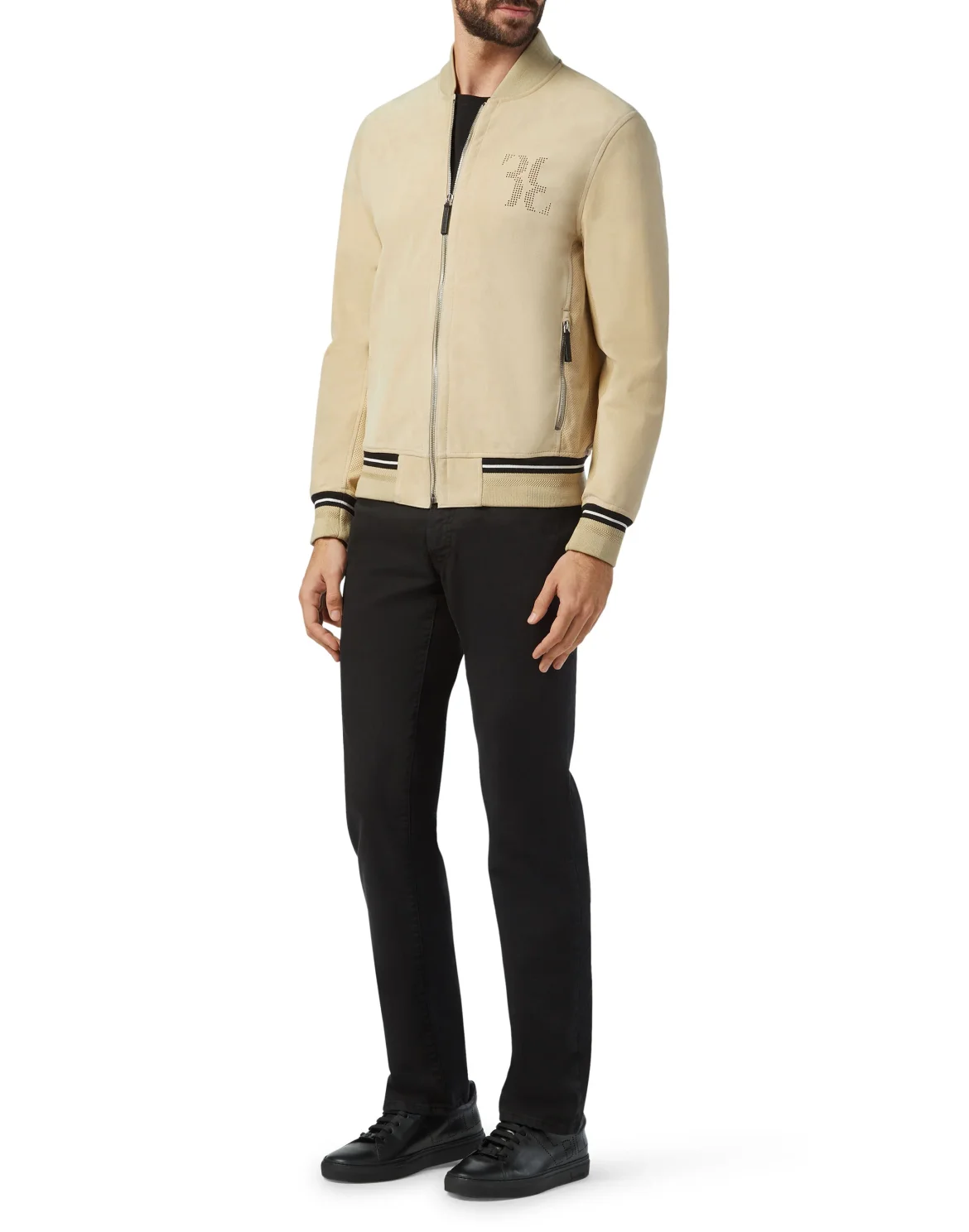 Leather Bomber Double B, цвет: Бежевый