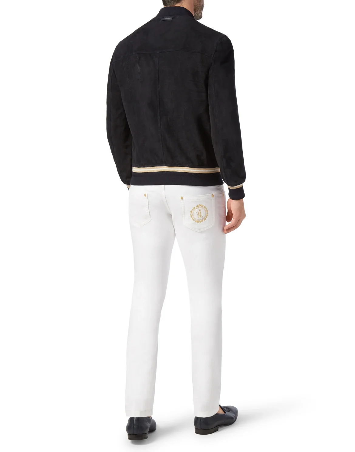 Leather Bomber Double B, цвет: Синий