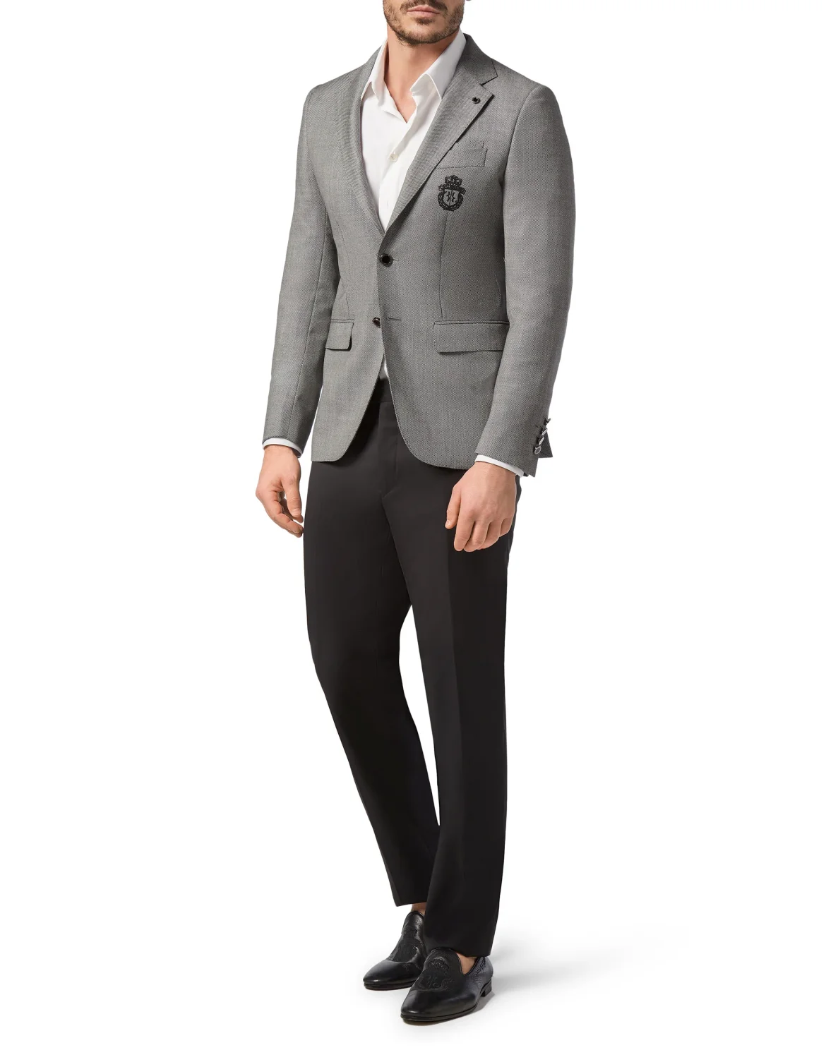 Blazer Super Slim Fit Crest, цвет: Серый