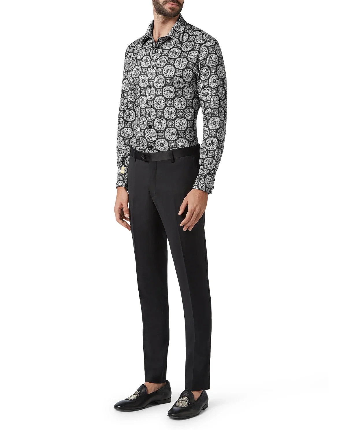 Shirt Silver Cut LS/Milano Paisley, цвет: Черный