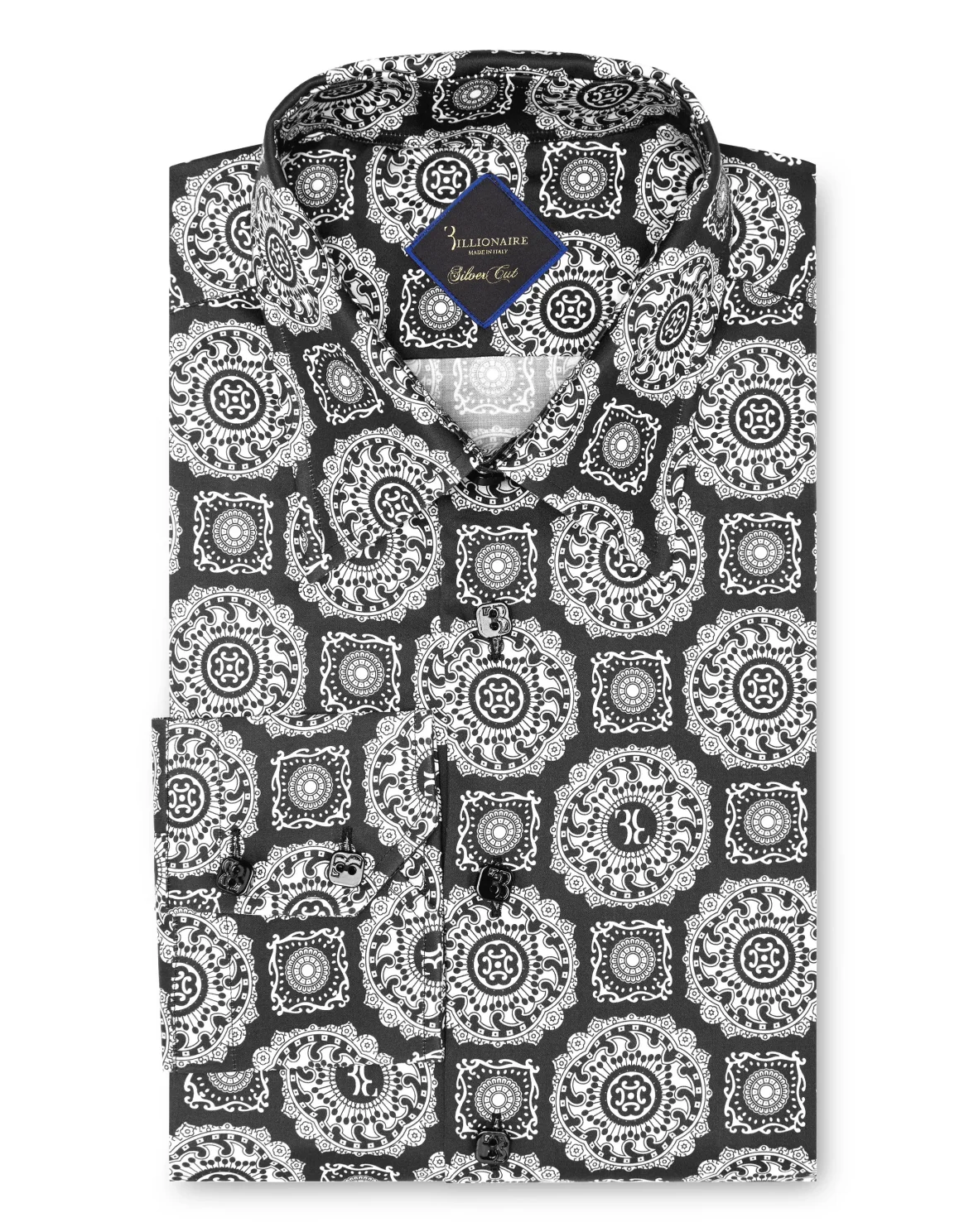 Shirt Silver Cut LS/Milano Paisley, цвет: Черный