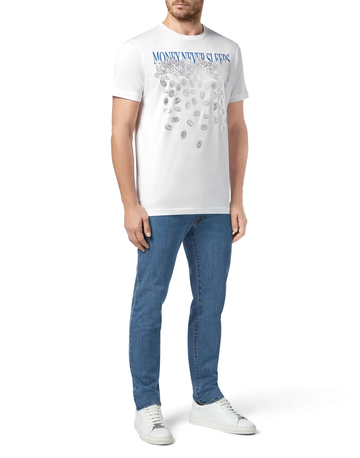 T-shirt Round Neck SS Money, цвет: Белый