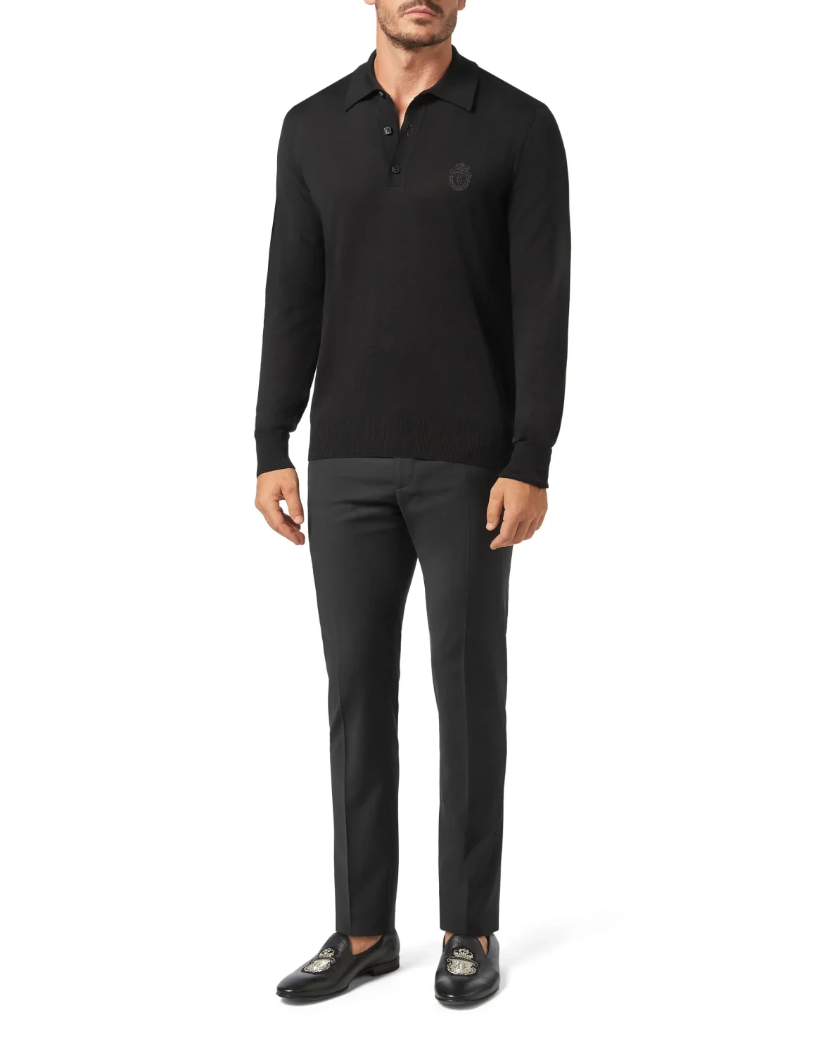 Pullover Polo-Neck LS Crest, цвет: Черный