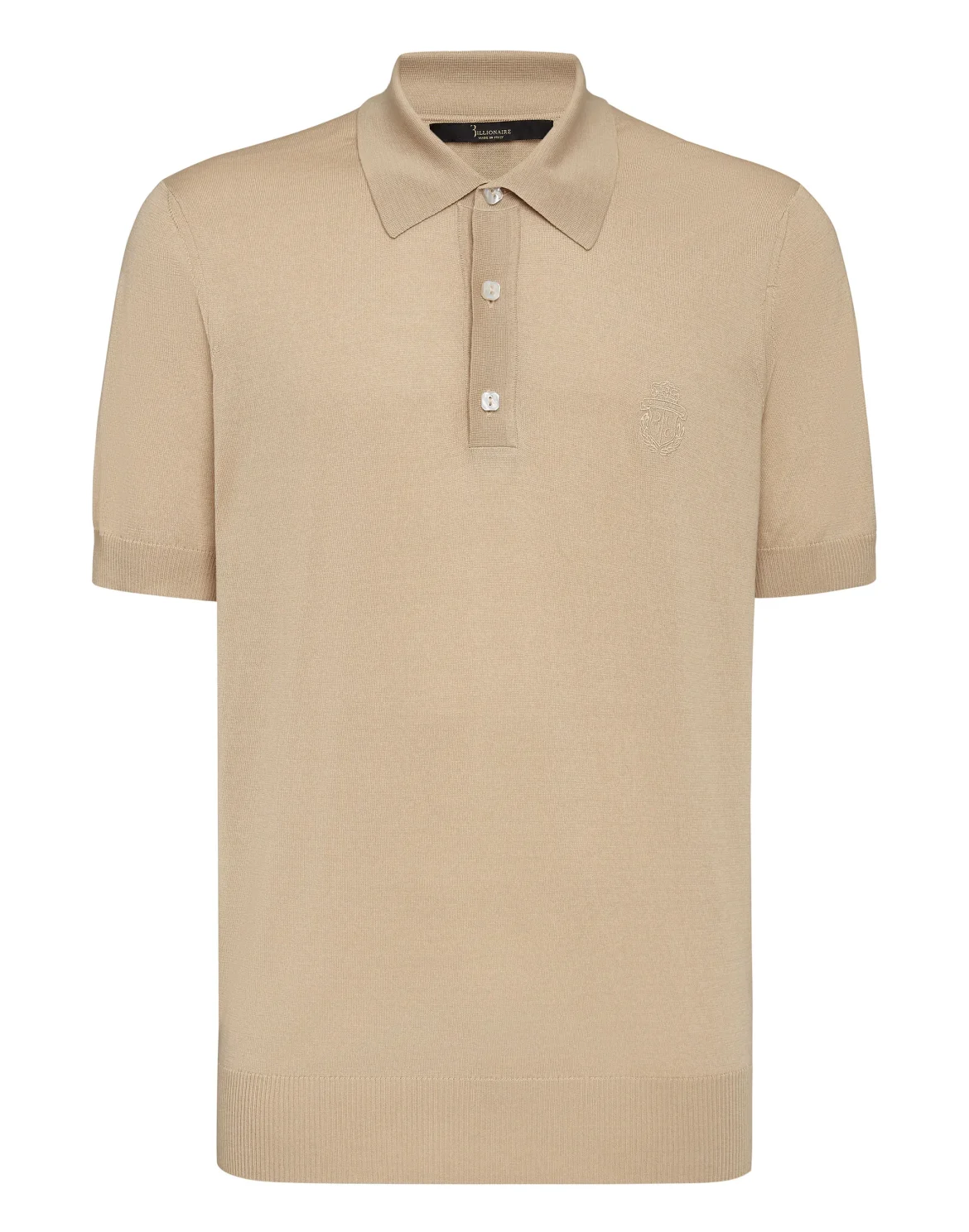 Pullover Polo-Neck SS Crest, цвет: Бежевый