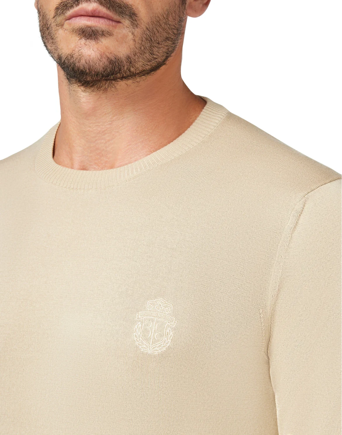 Pullover Round Neck LS Crest, цвет: Бежевый
