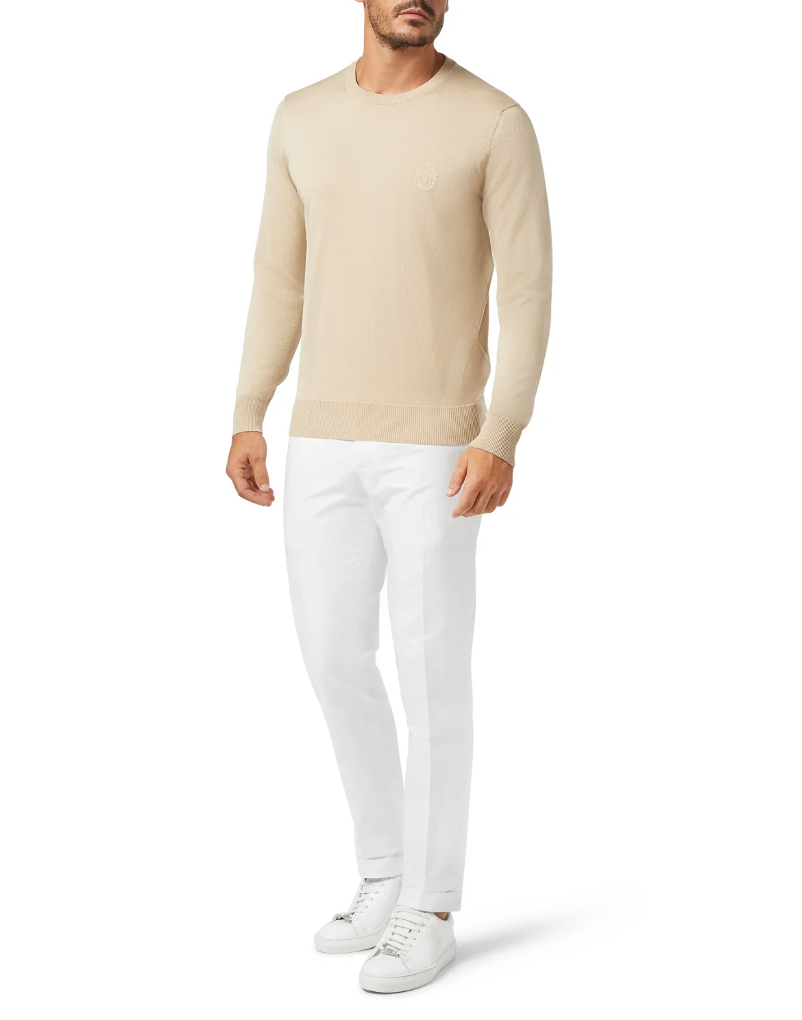 Pullover Round Neck LS Crest, цвет: Бежевый