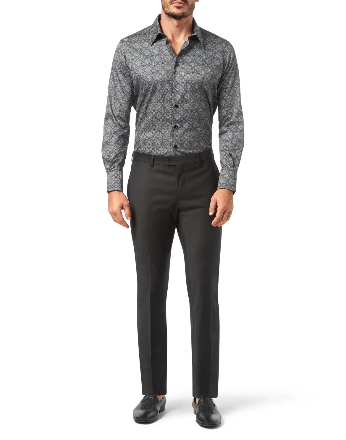 Shirt Silver Cut LS/Milano Floral Geometric, цвет: Черный