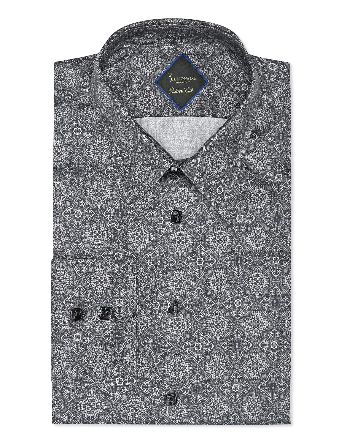 Shirt Silver Cut LS/Milano Floral Geometric, цвет: Черный