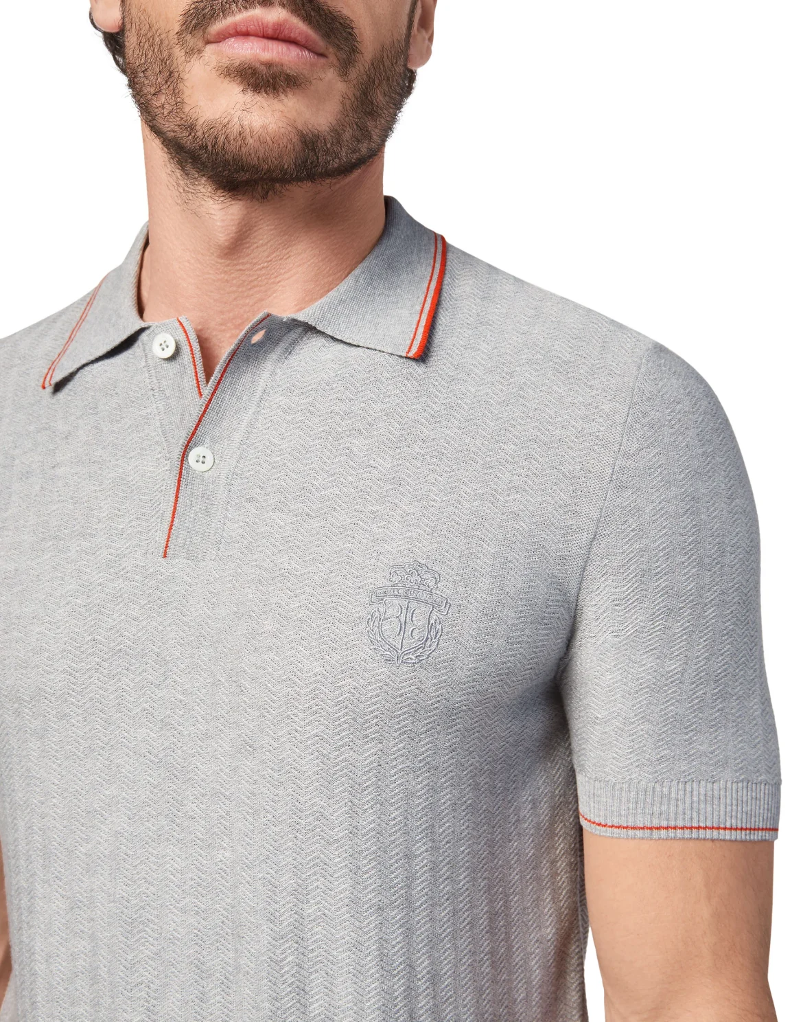 Pullover Polo-Neck SS Crest, цвет: Серый