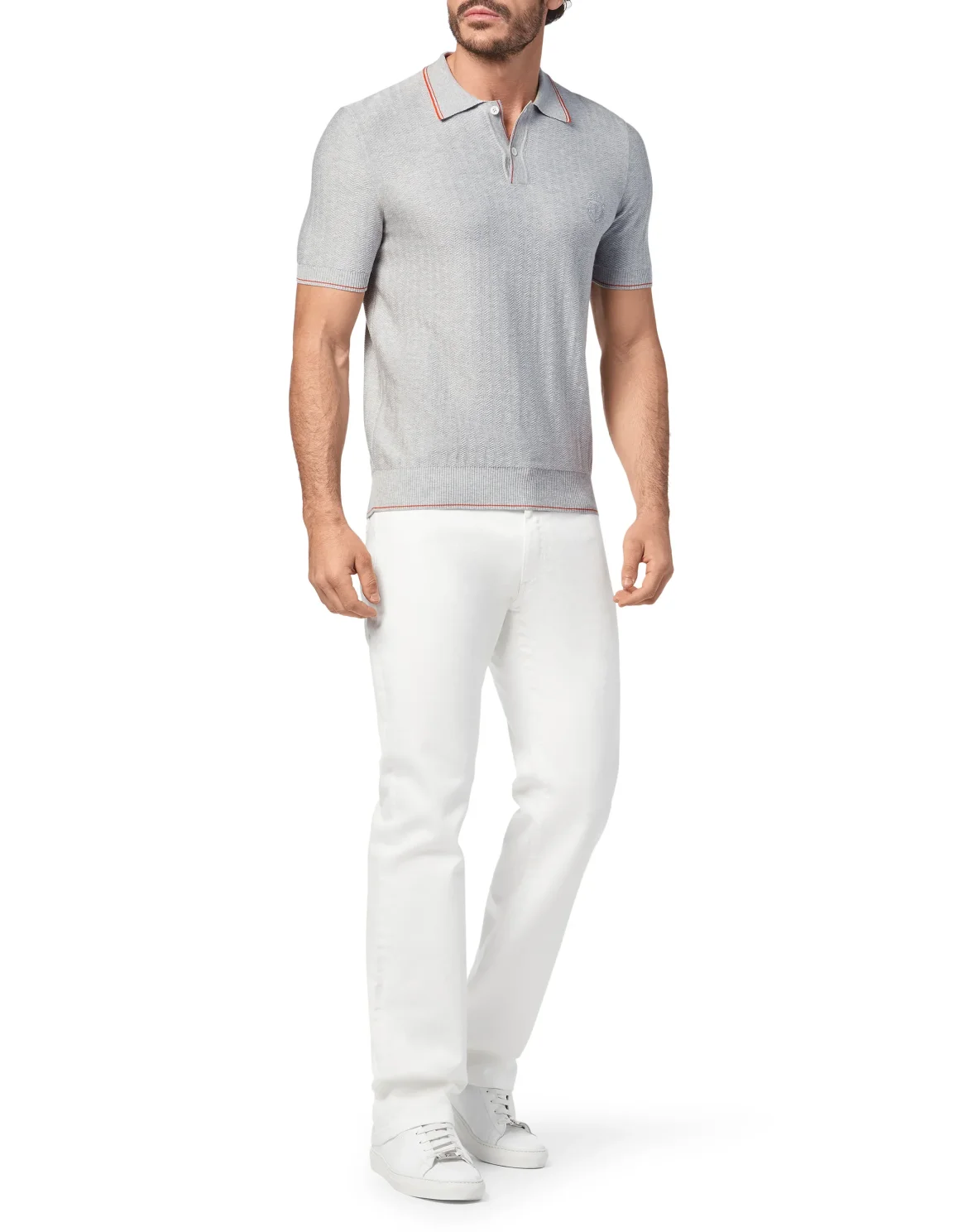 Pullover Polo-Neck SS Crest, цвет: Серый