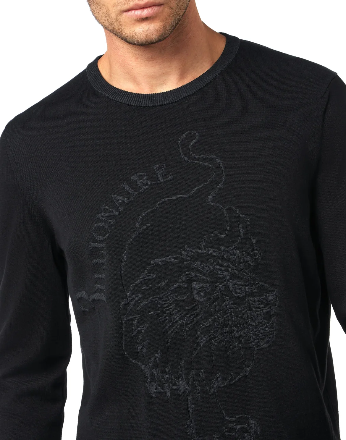 Pullover Round Neck LS Lion, цвет: Черный
