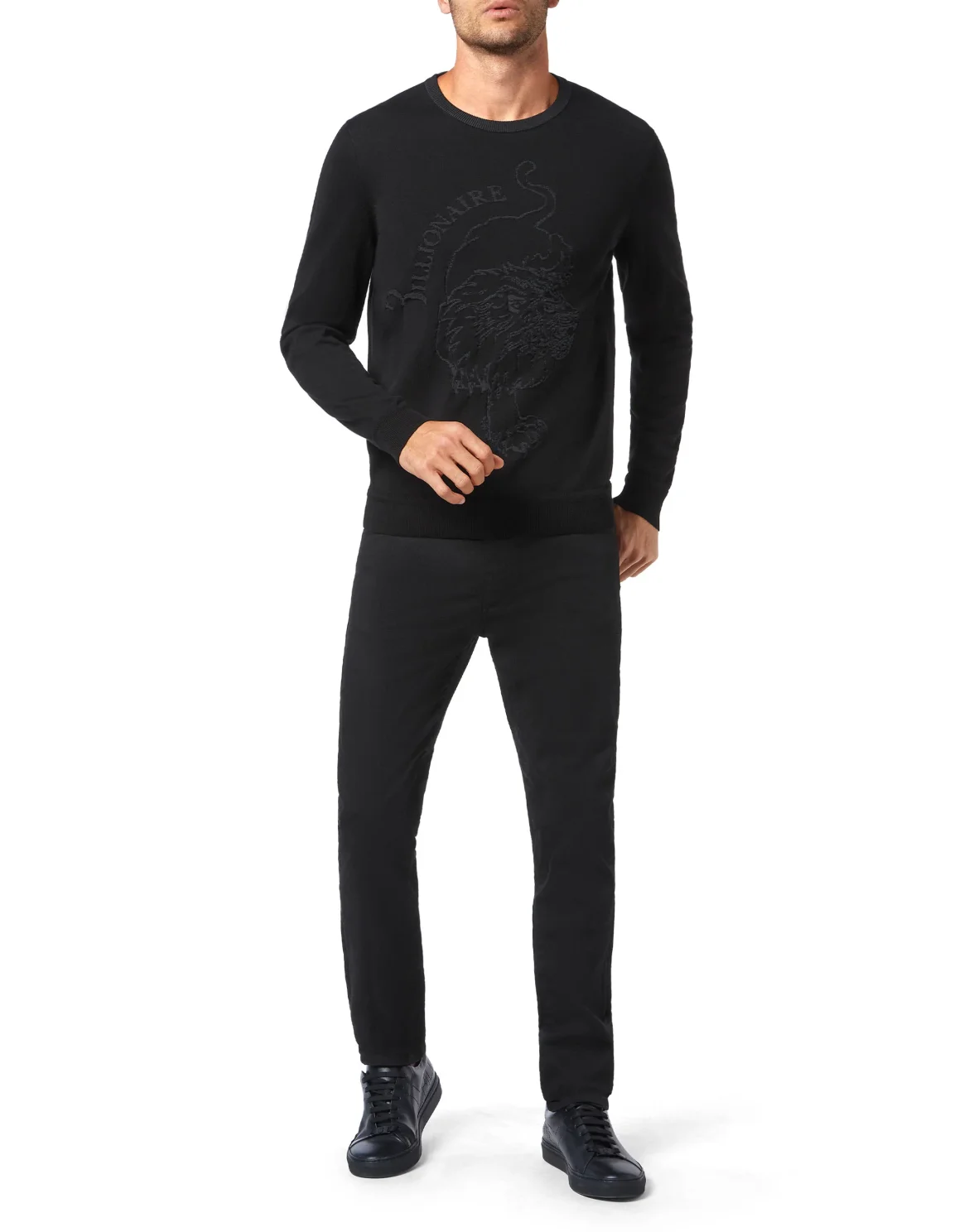 Pullover Round Neck LS Lion, цвет: Черный
