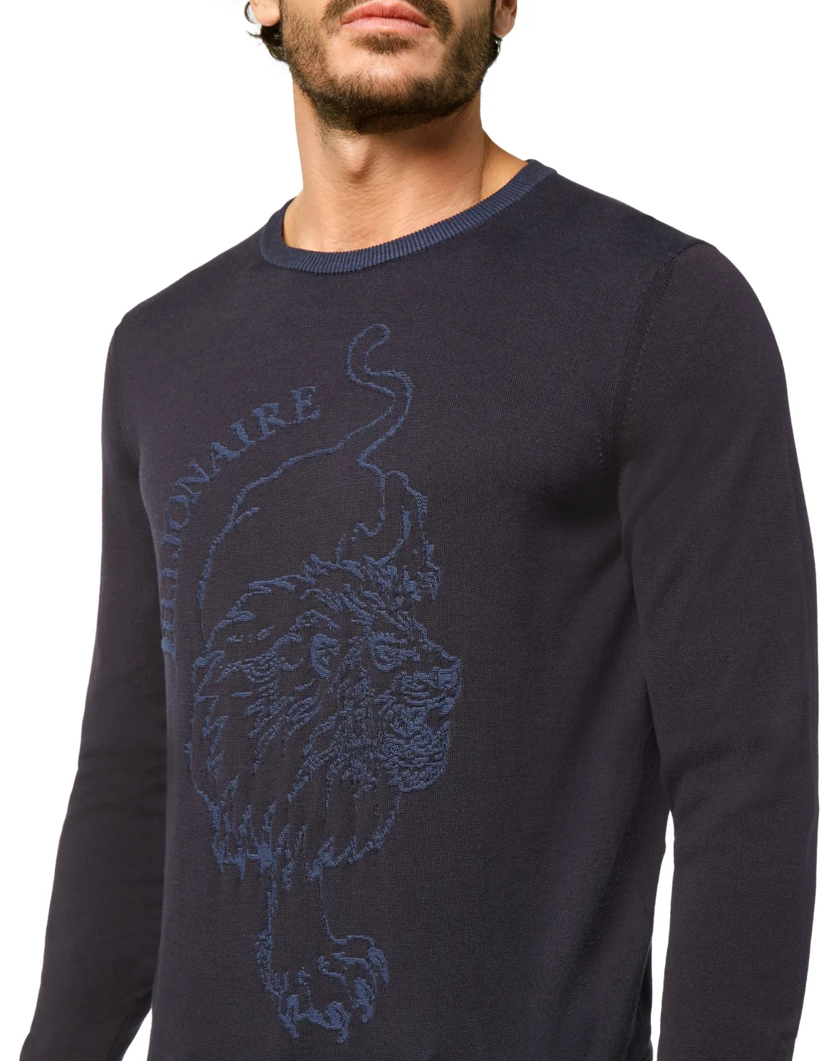 Pullover Round Neck LS Lion, цвет: Синий