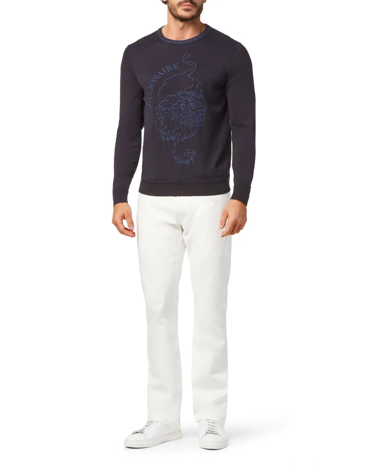Pullover Round Neck LS Lion, цвет: Синий