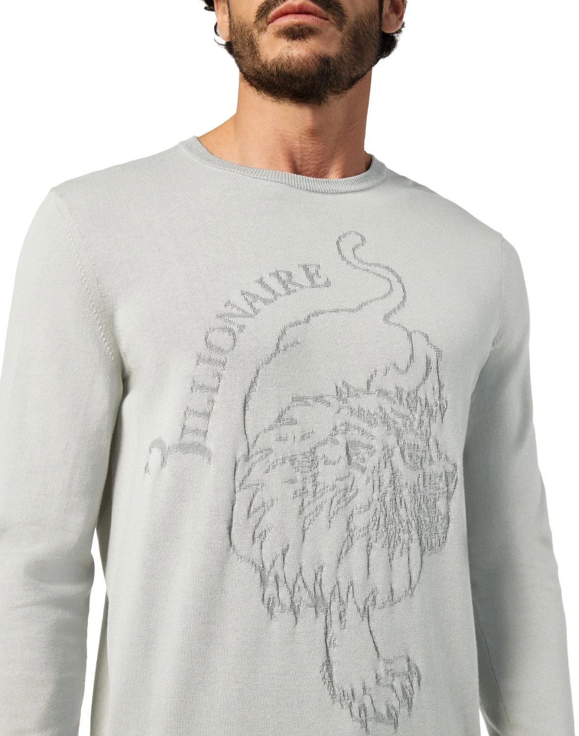 Pullover Round Neck LS Lion, цвет: Серый