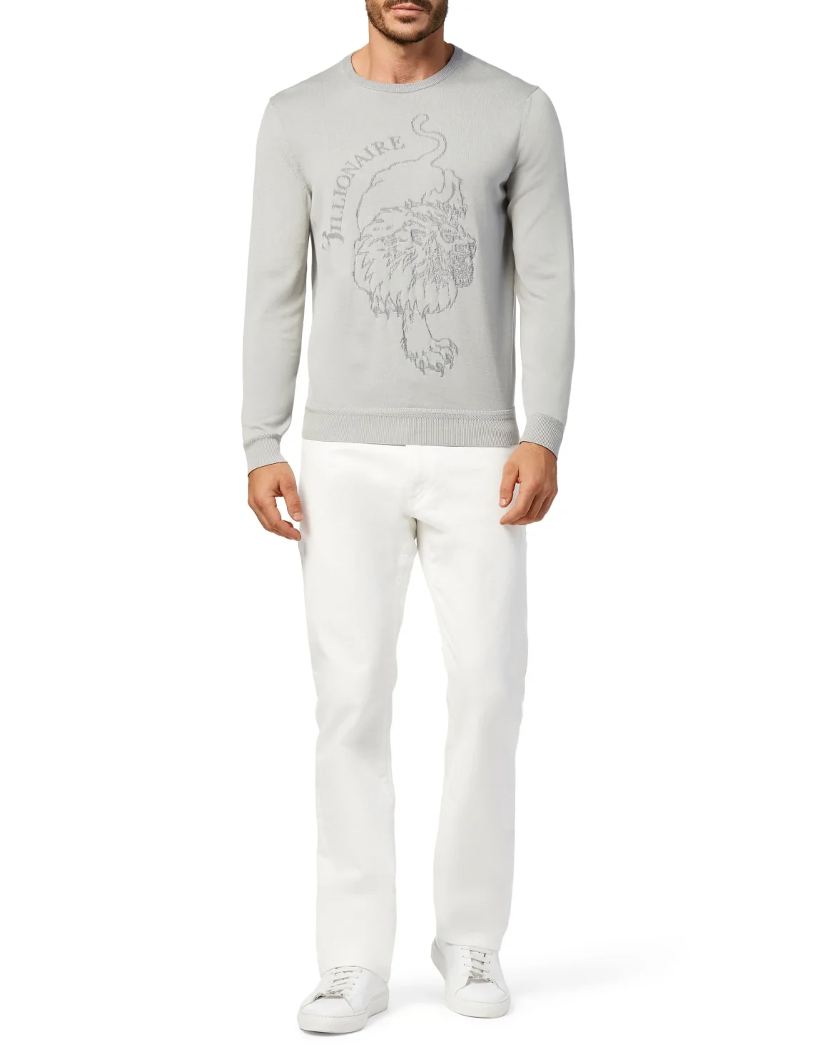 Pullover Round Neck LS Lion, цвет: Серый