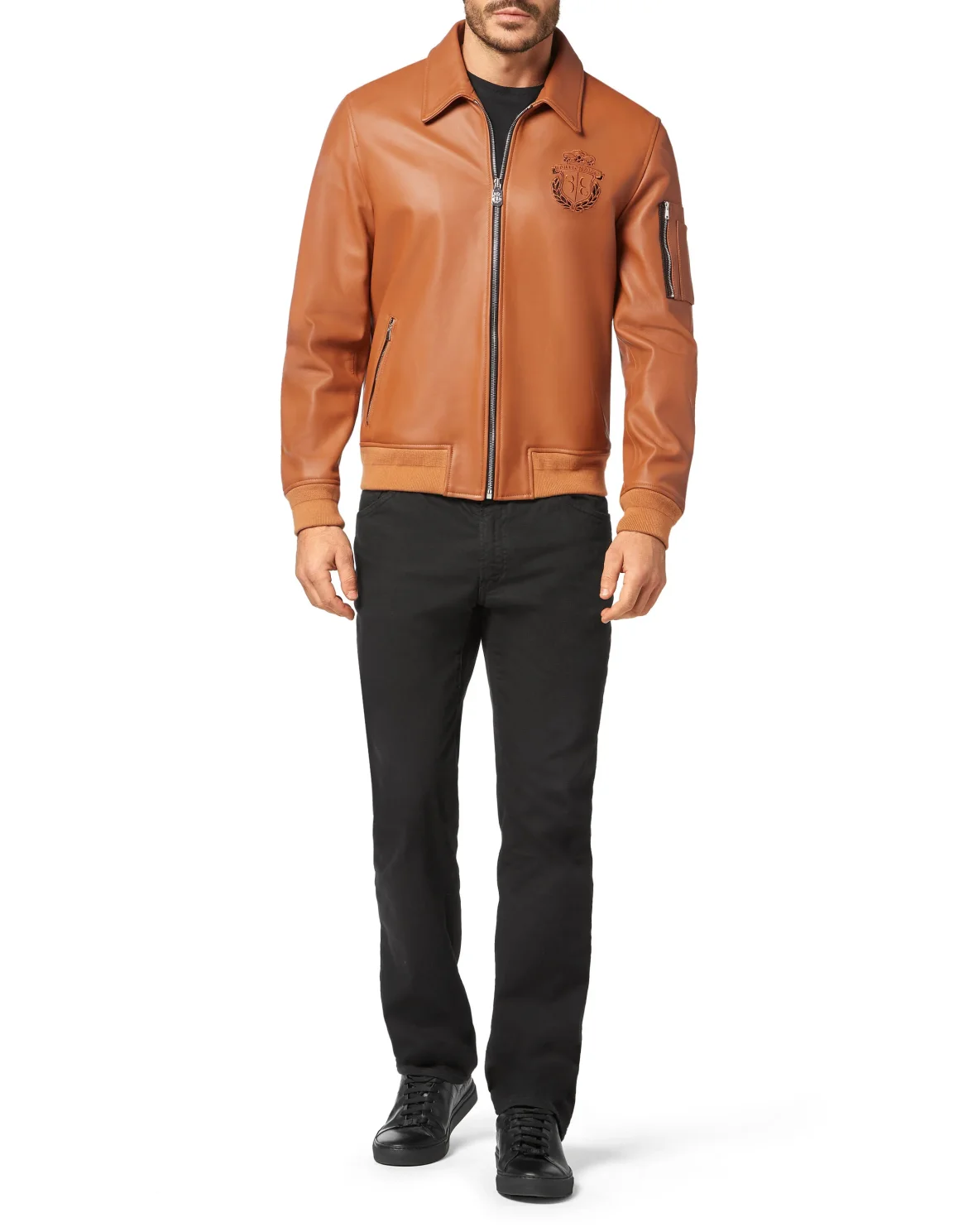 Leather Bomber Crest, цвет: Коричневый