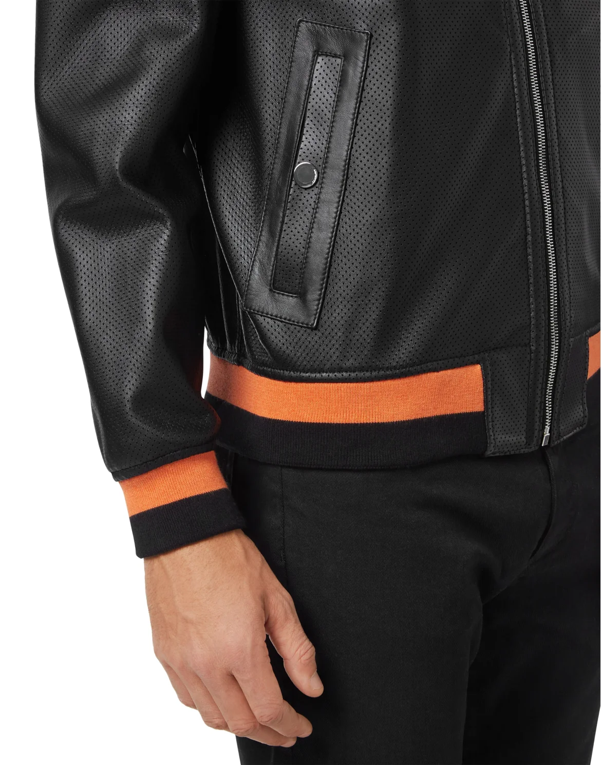 Leather Bomber Istitutional, цвет: Черный
