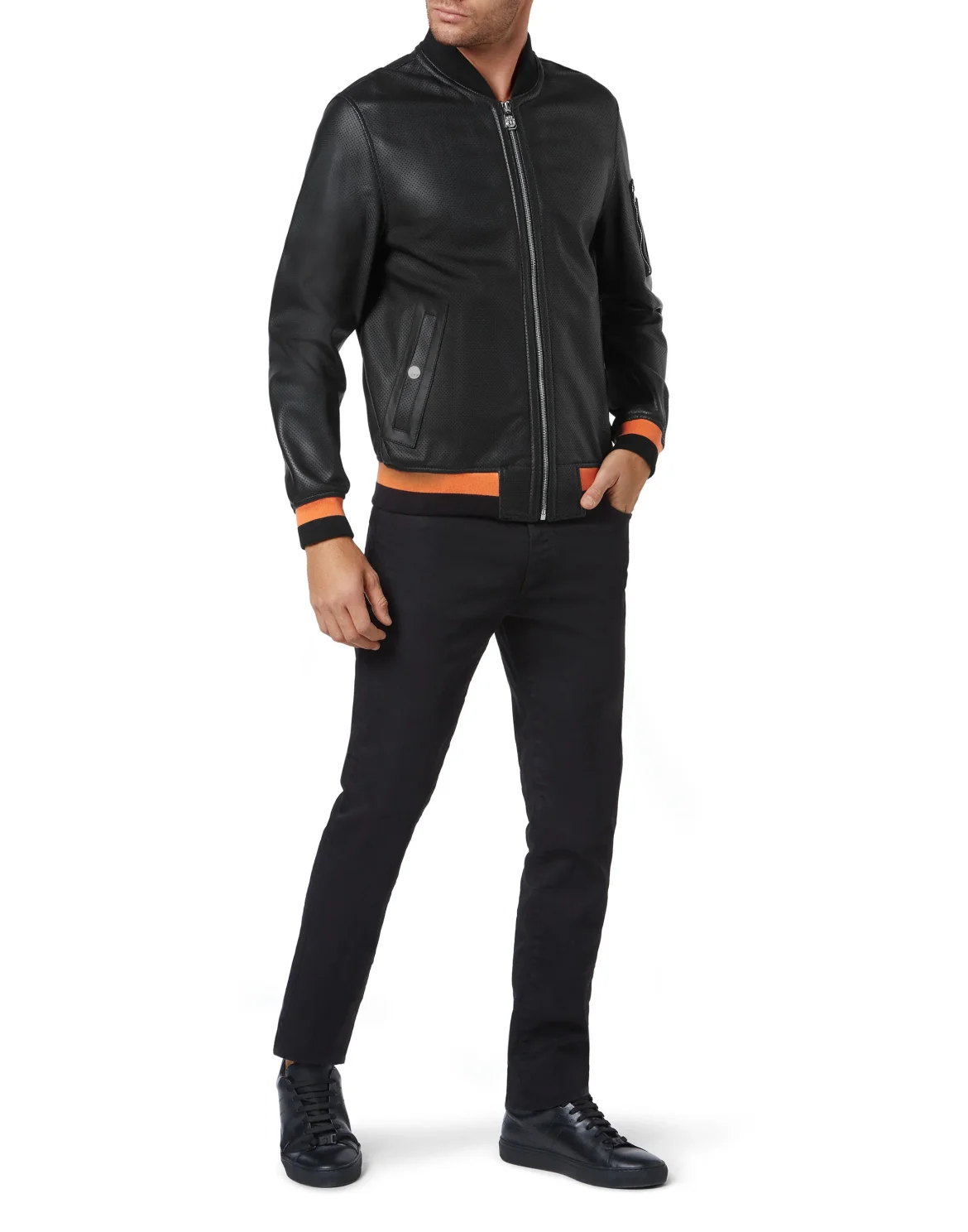 Leather Bomber Istitutional, цвет: Черный