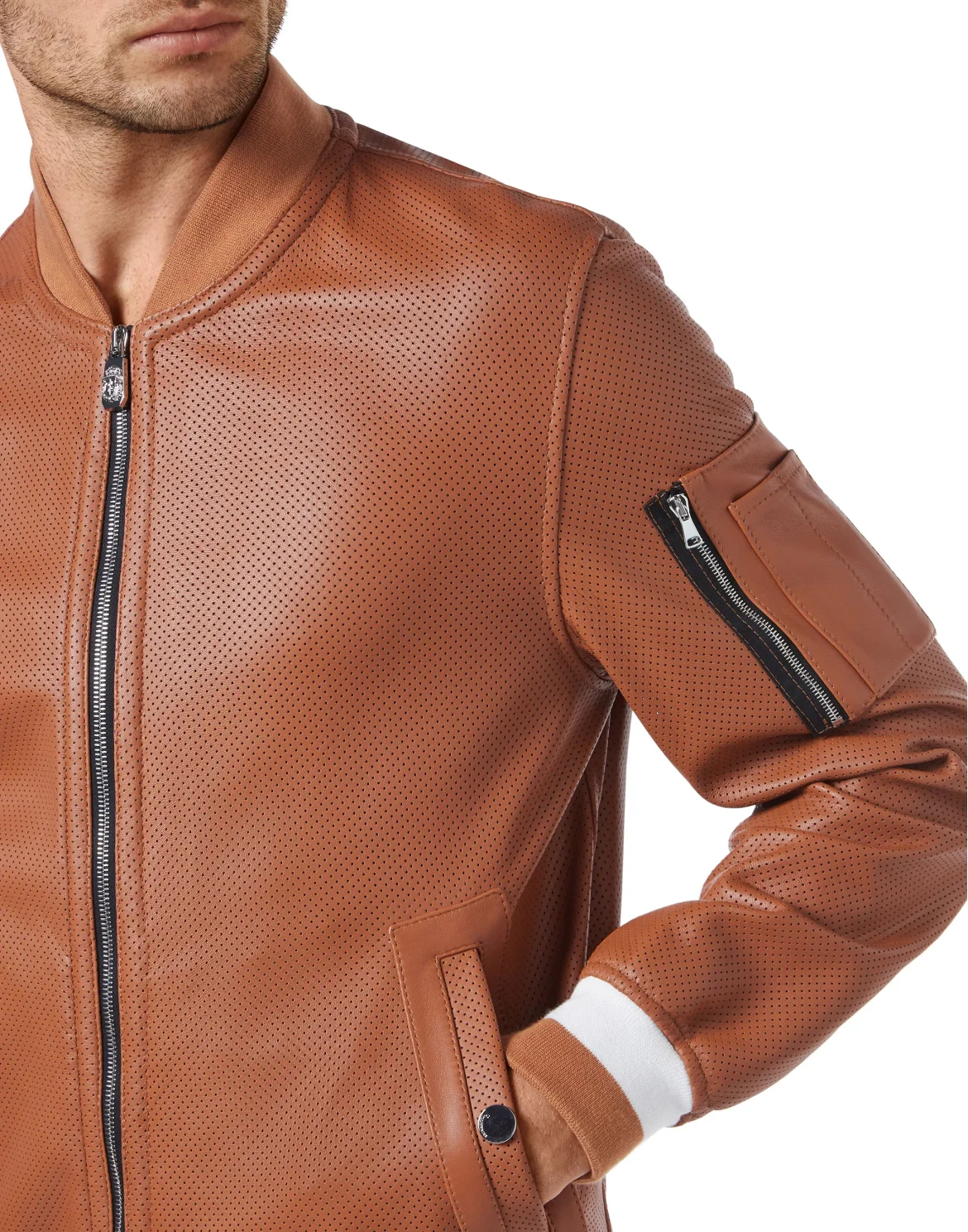 Leather Bomber Istitutional, цвет: Коричневый