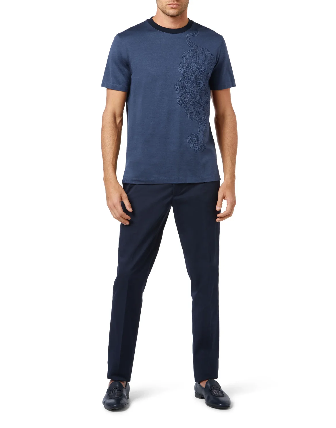 T-shirt Round Neck SS Lion, цвет: Синий