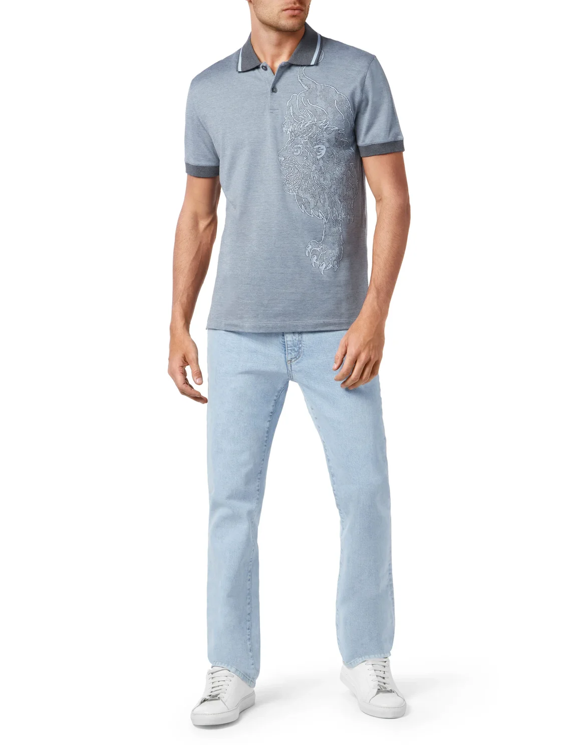 Polo Shirt SS Lion, цвет: Серый