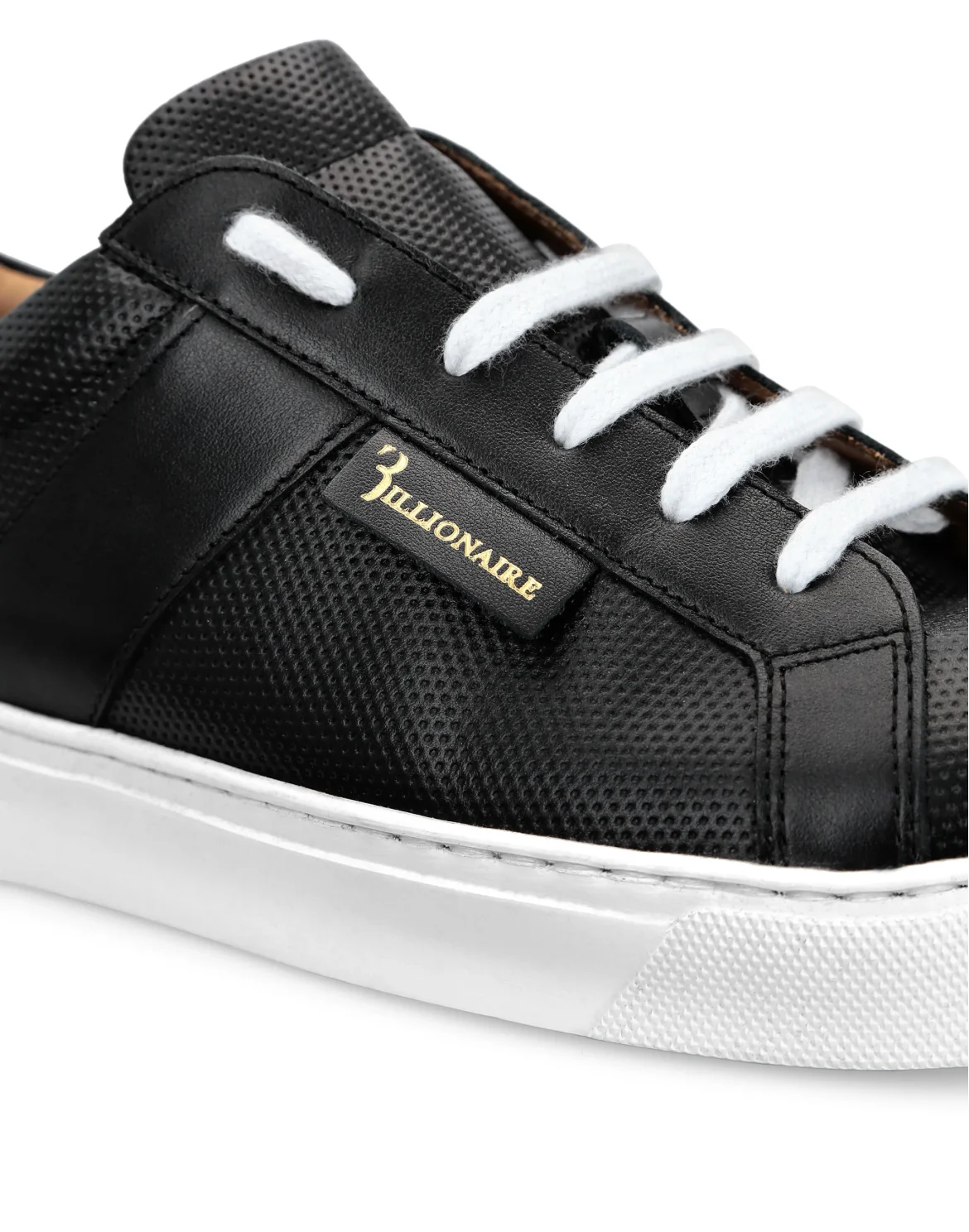 Leather Lo-Top Sneakers, цвет: Черный