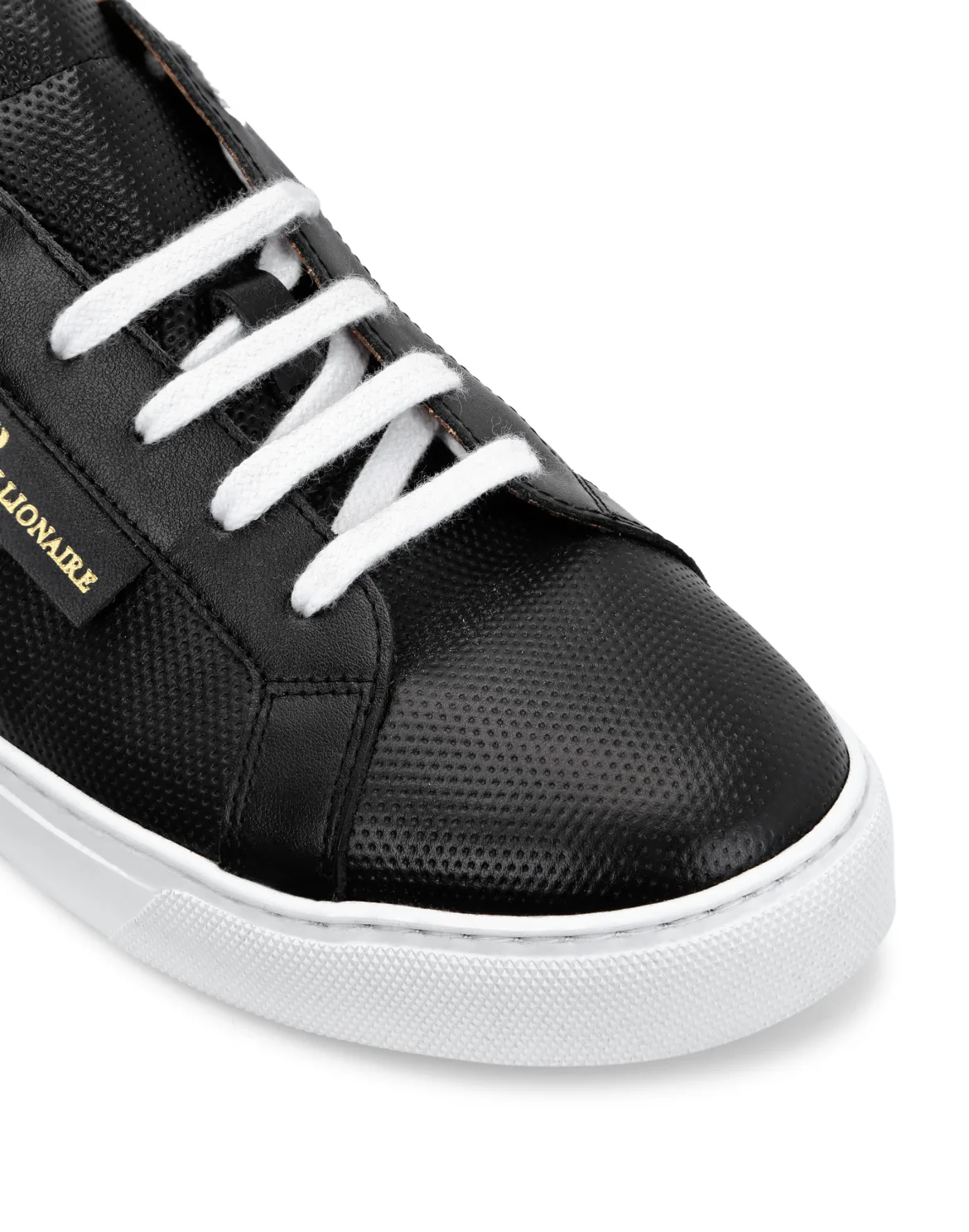 Leather Lo-Top Sneakers, цвет: Черный