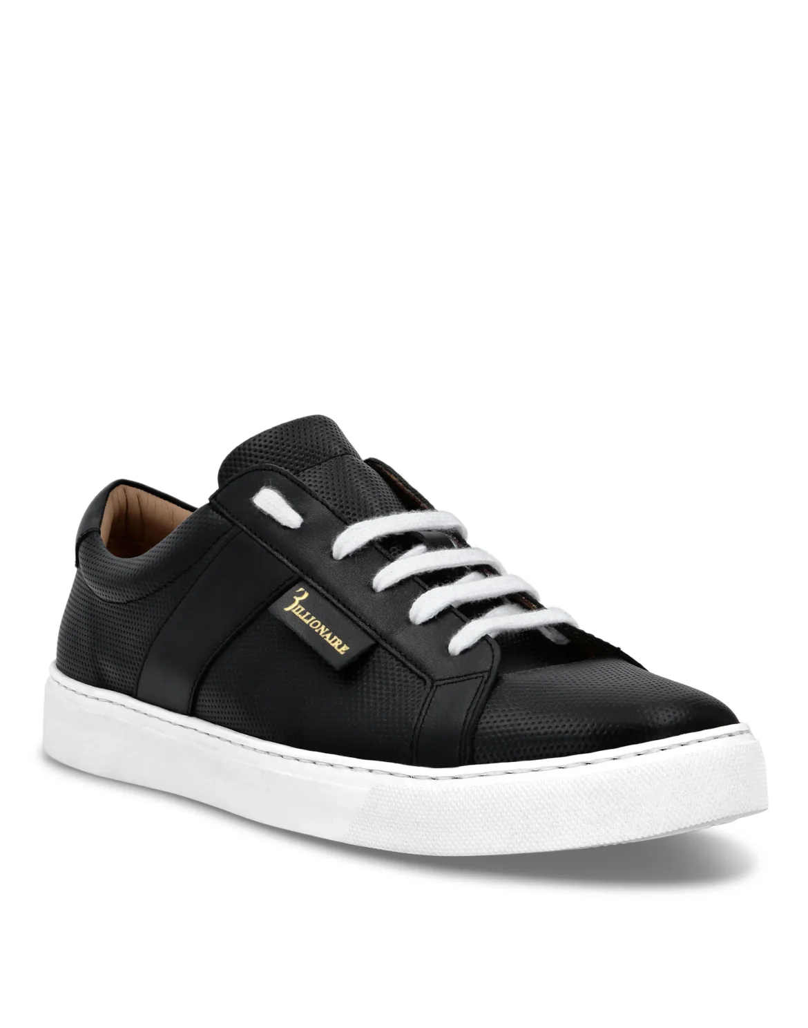 Leather Lo-Top Sneakers, цвет: Черный