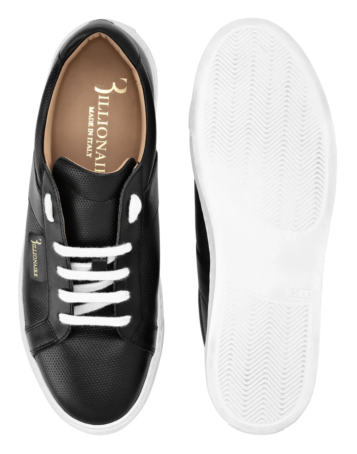 Leather Lo-Top Sneakers, цвет: Черный