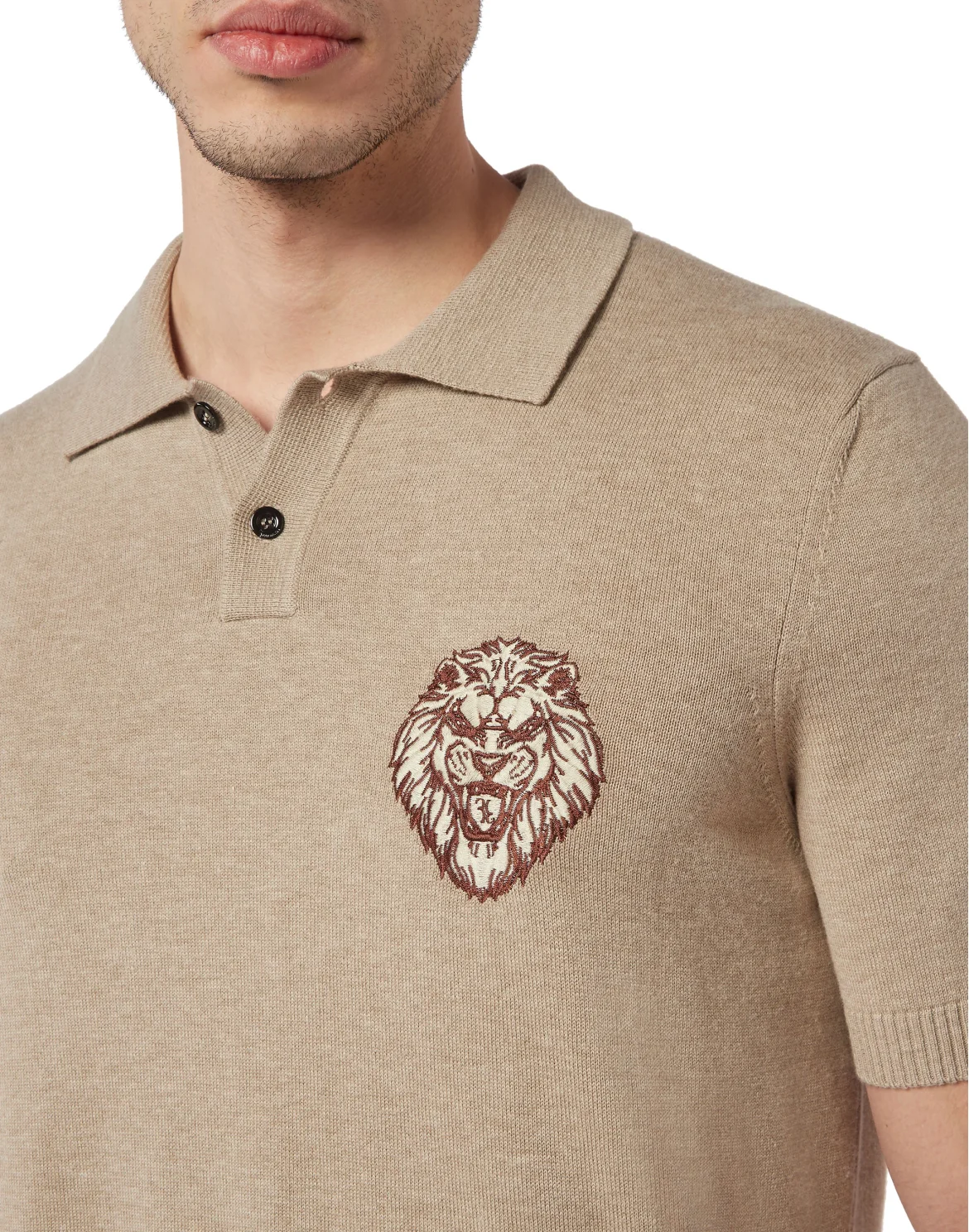 Wool/Cotton Polo SS, цвет: Бежевый