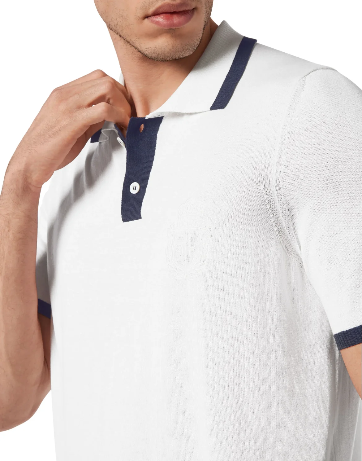Silk/Cotton Polo SS, цвет: Белый