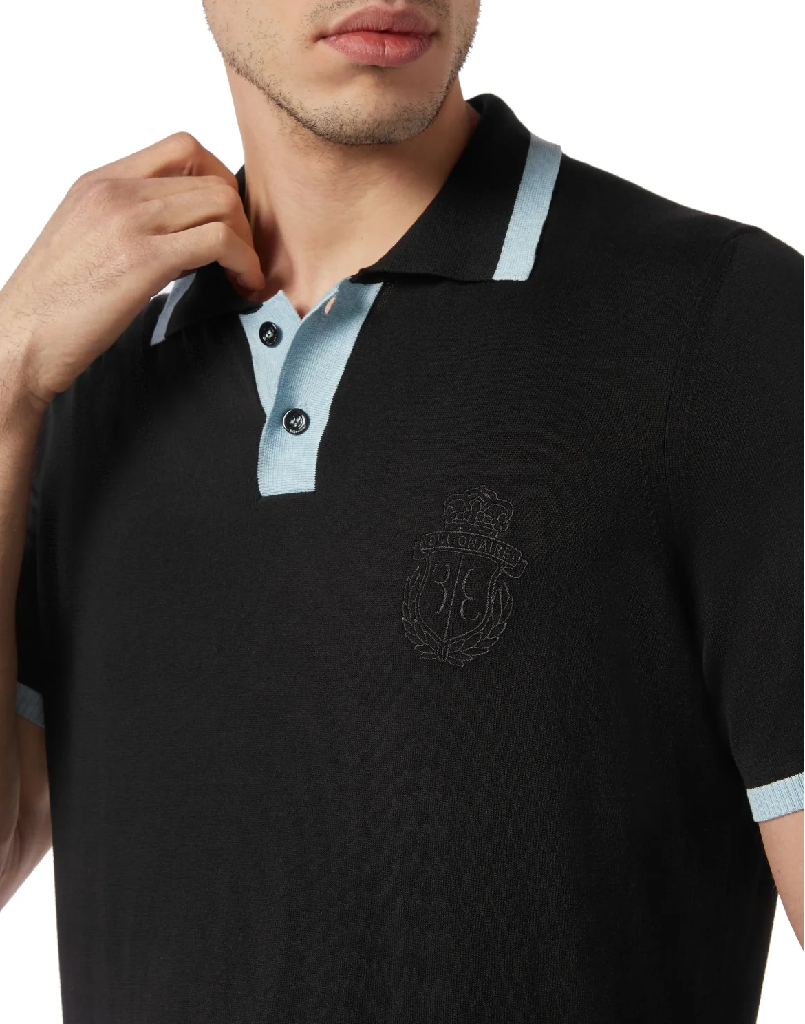 Silk/Cotton Polo SS, цвет: Черный
