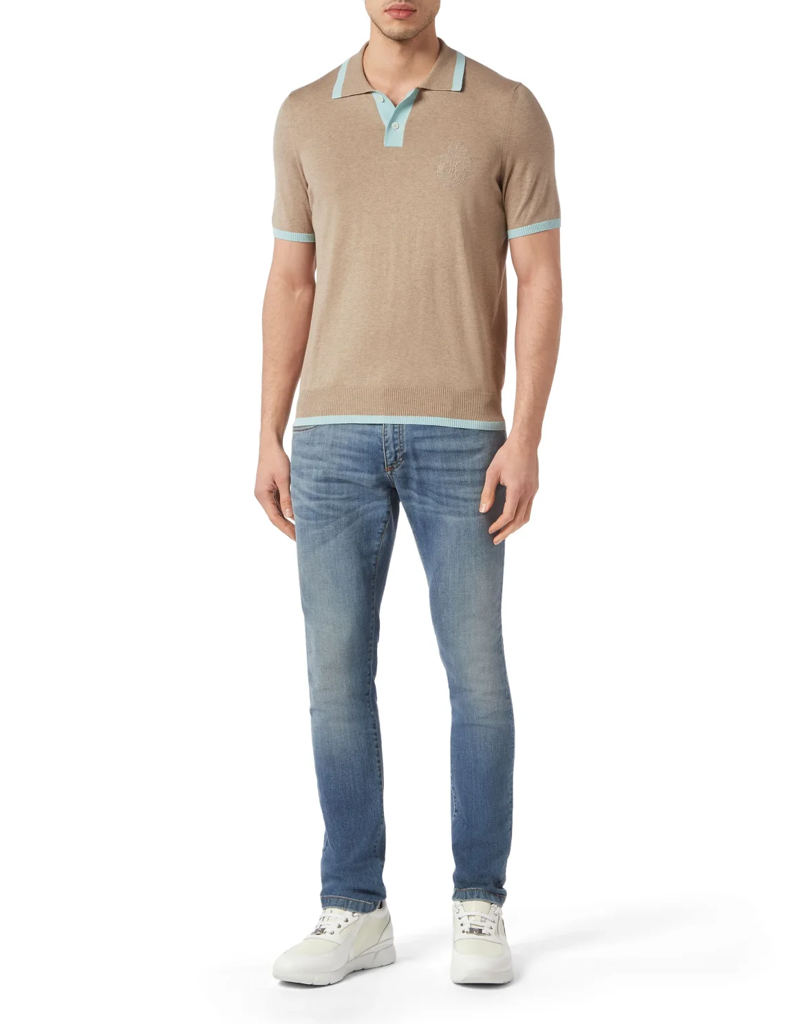 Silk/Cotton Polo SS, цвет: Бежевый
