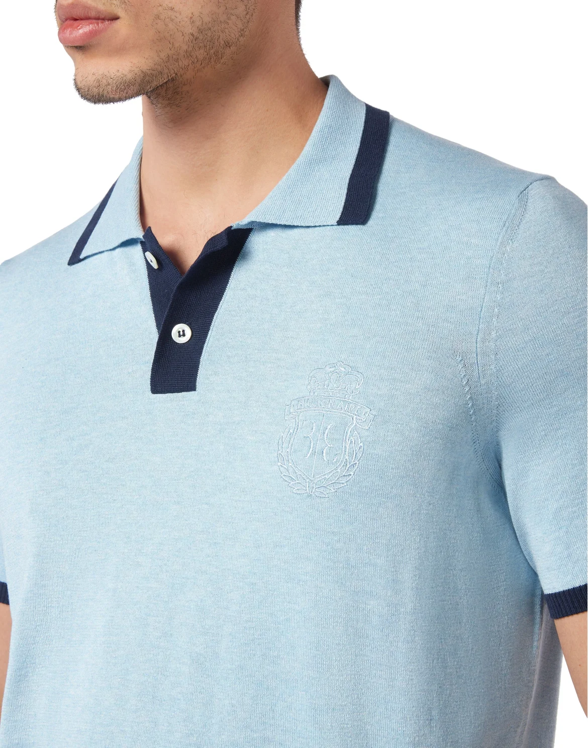 Silk/Cotton Polo SS, цвет: Синий