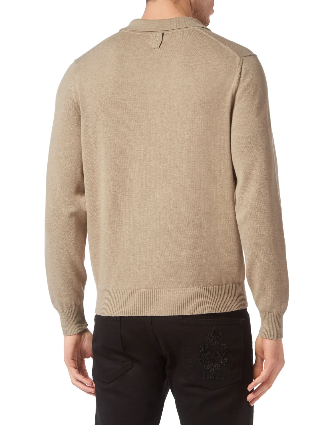Wool/Cotton Pullover Polo-Neck LS, цвет: Бежевый