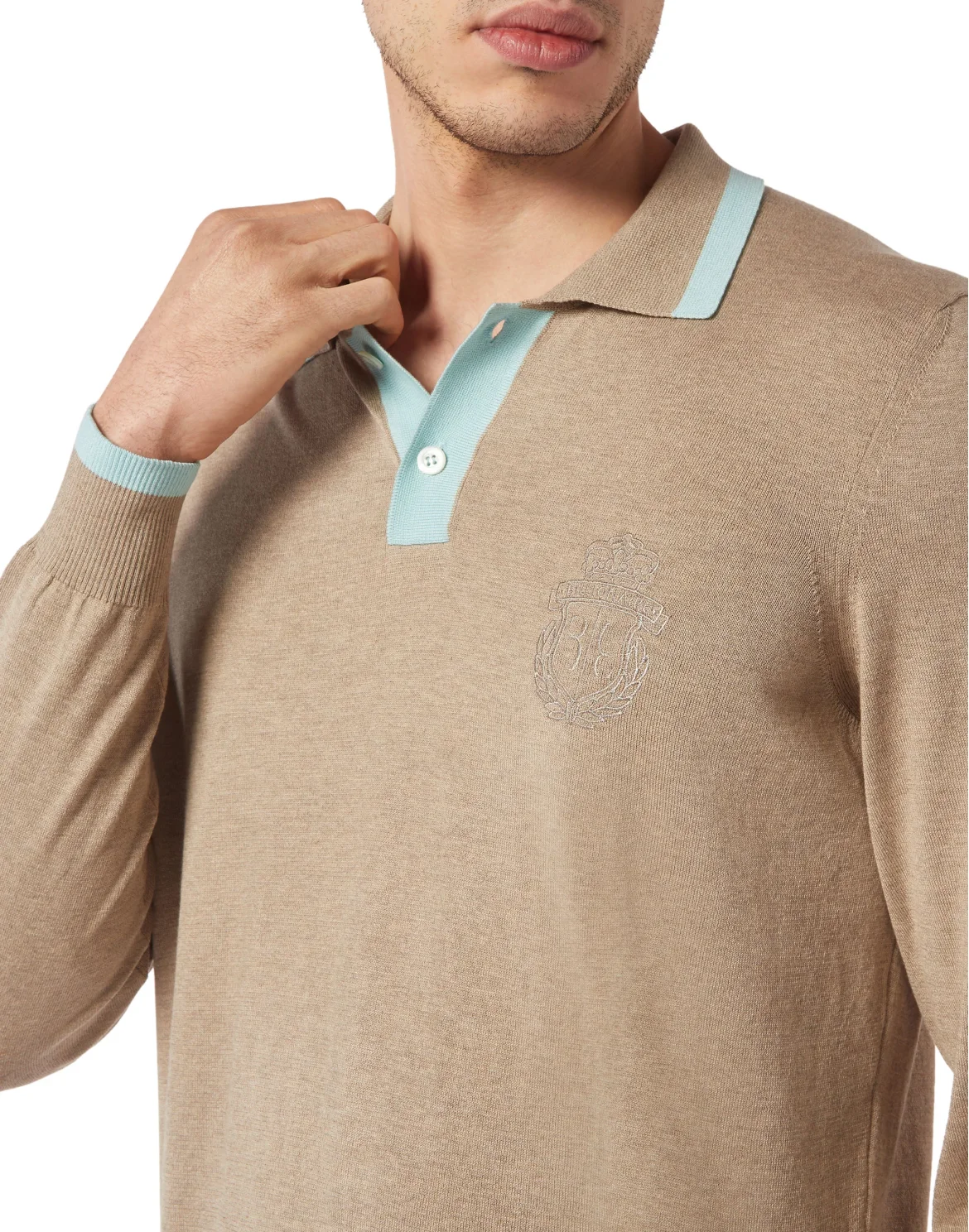 Silk/Cotton Polo SS, цвет: Бежевый