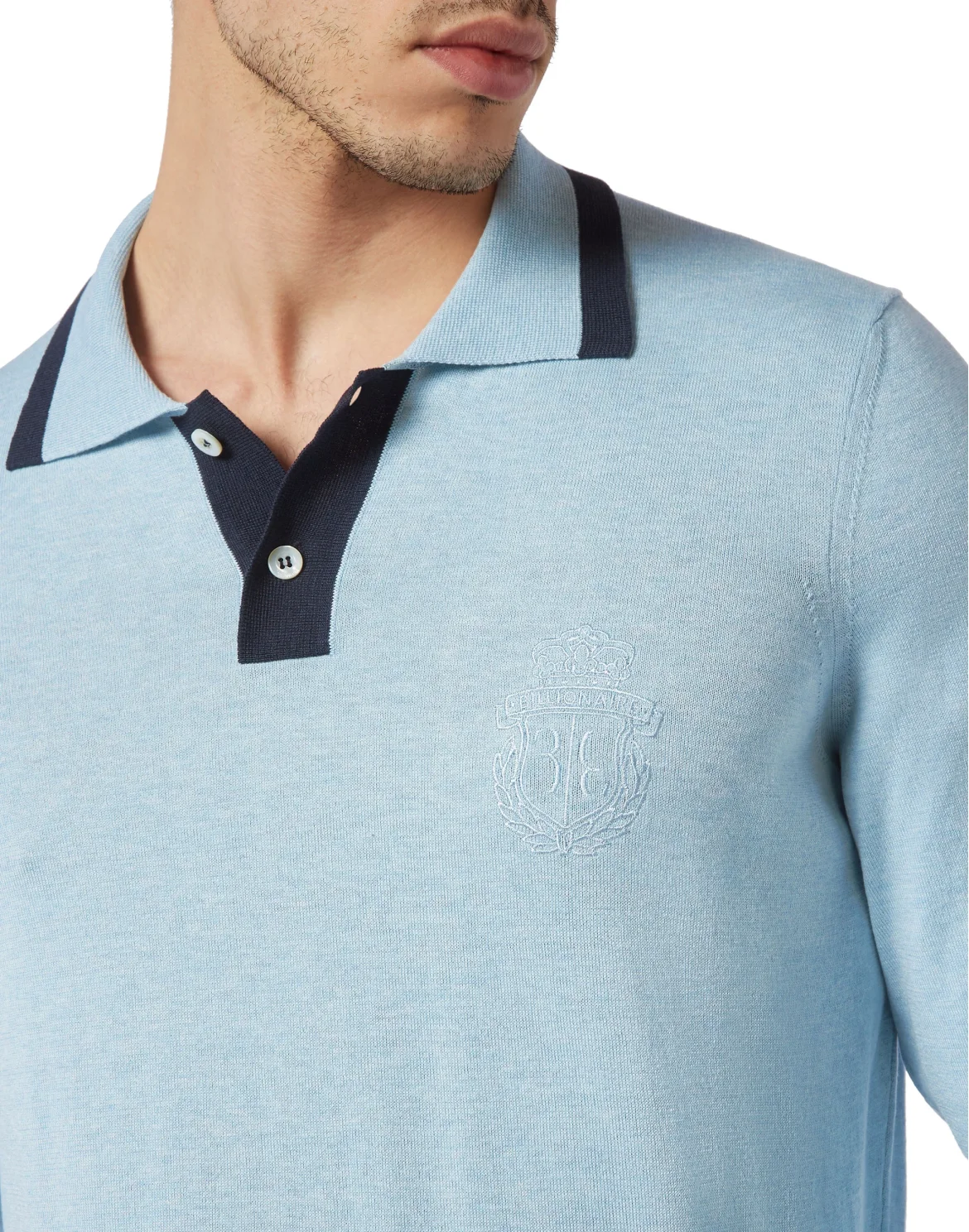 Silk/Cotton Polo SS, цвет: Синий