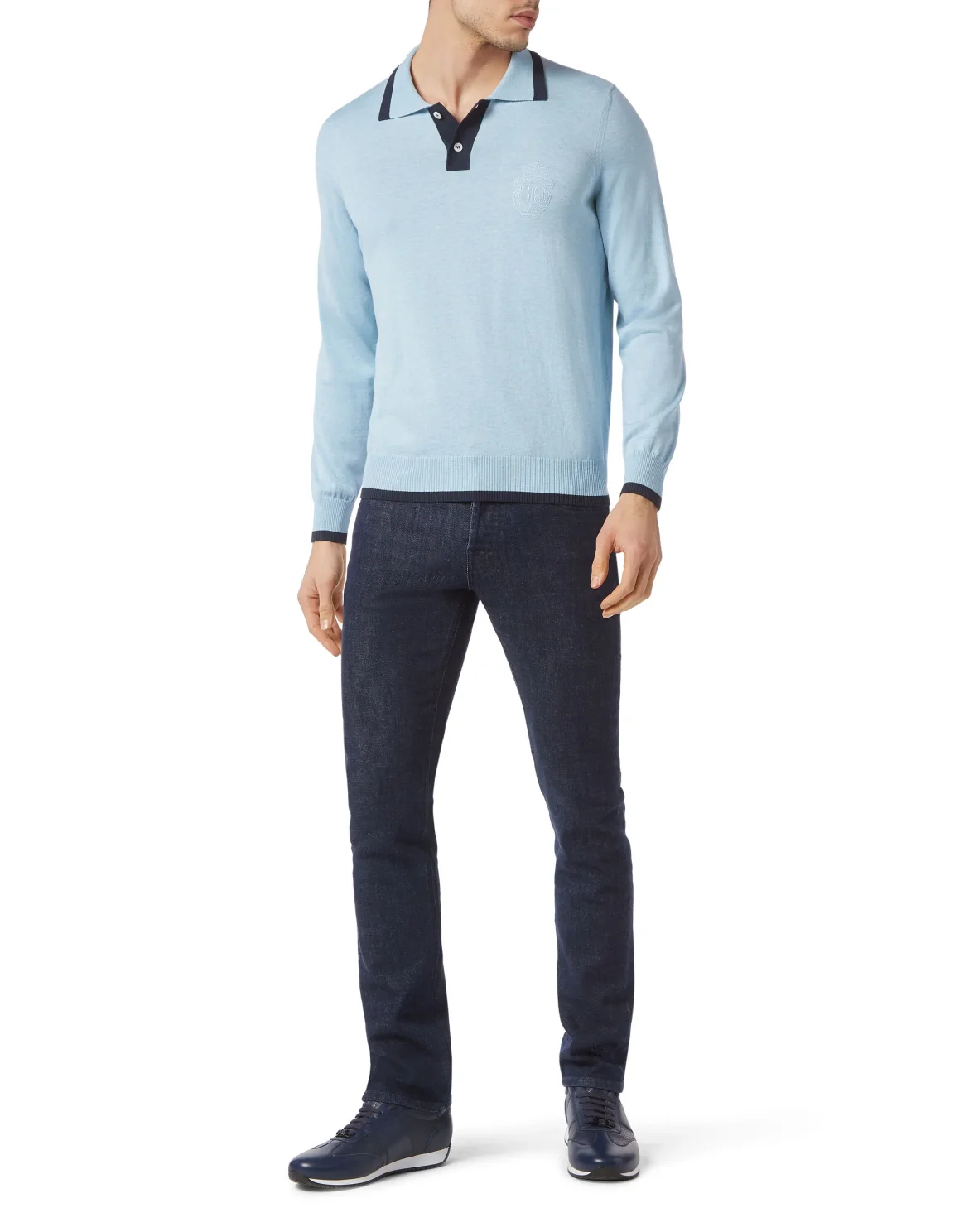 Silk/Cotton Polo SS, цвет: Синий